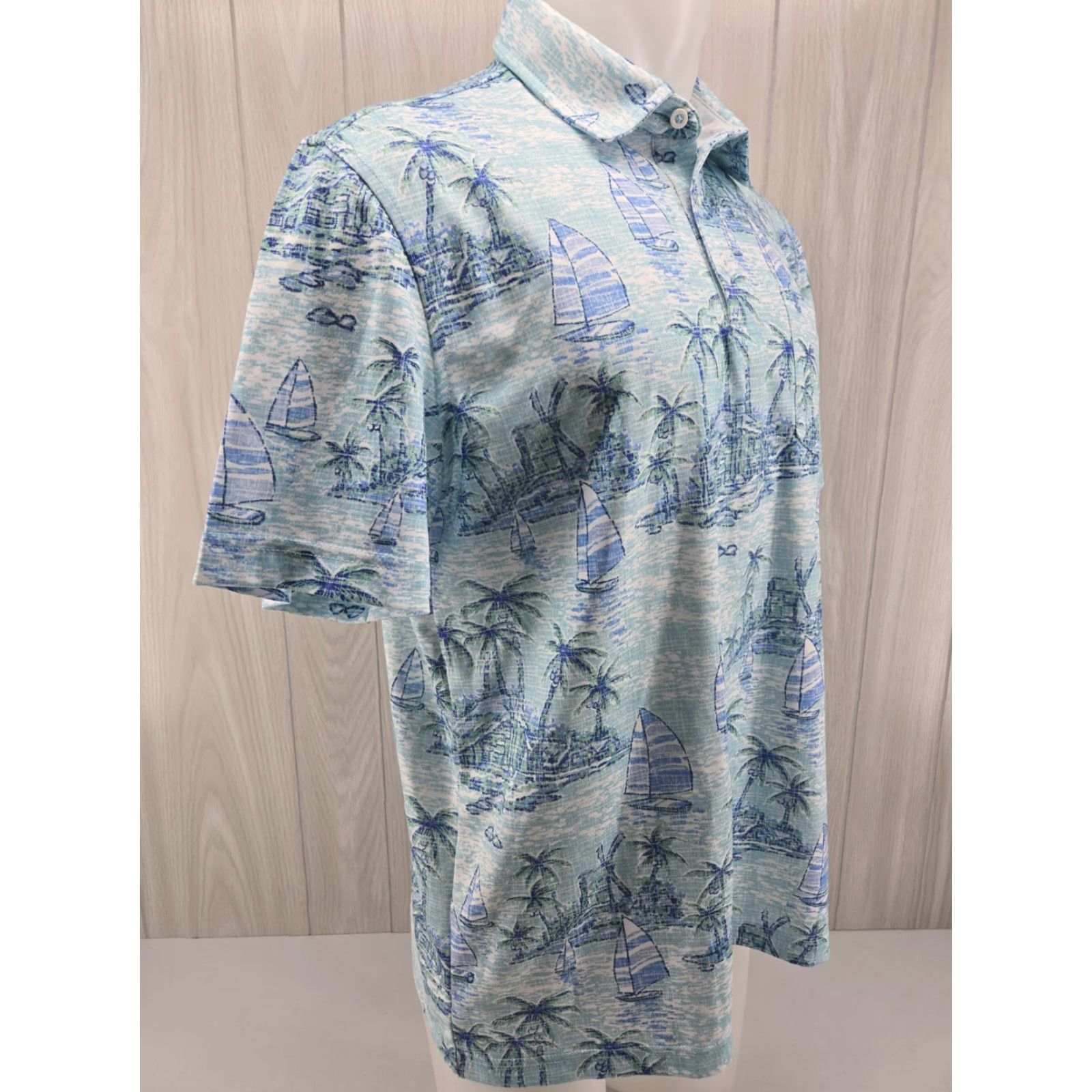 Izod Izod Saltwater Polo Shirt Mens L Sailboats Palm Trees All Over Print Polo Shirt Mens L Multicolor Beach Summer 90s? Size US L / EU 52-54 / 3 - 6 Thumbnail