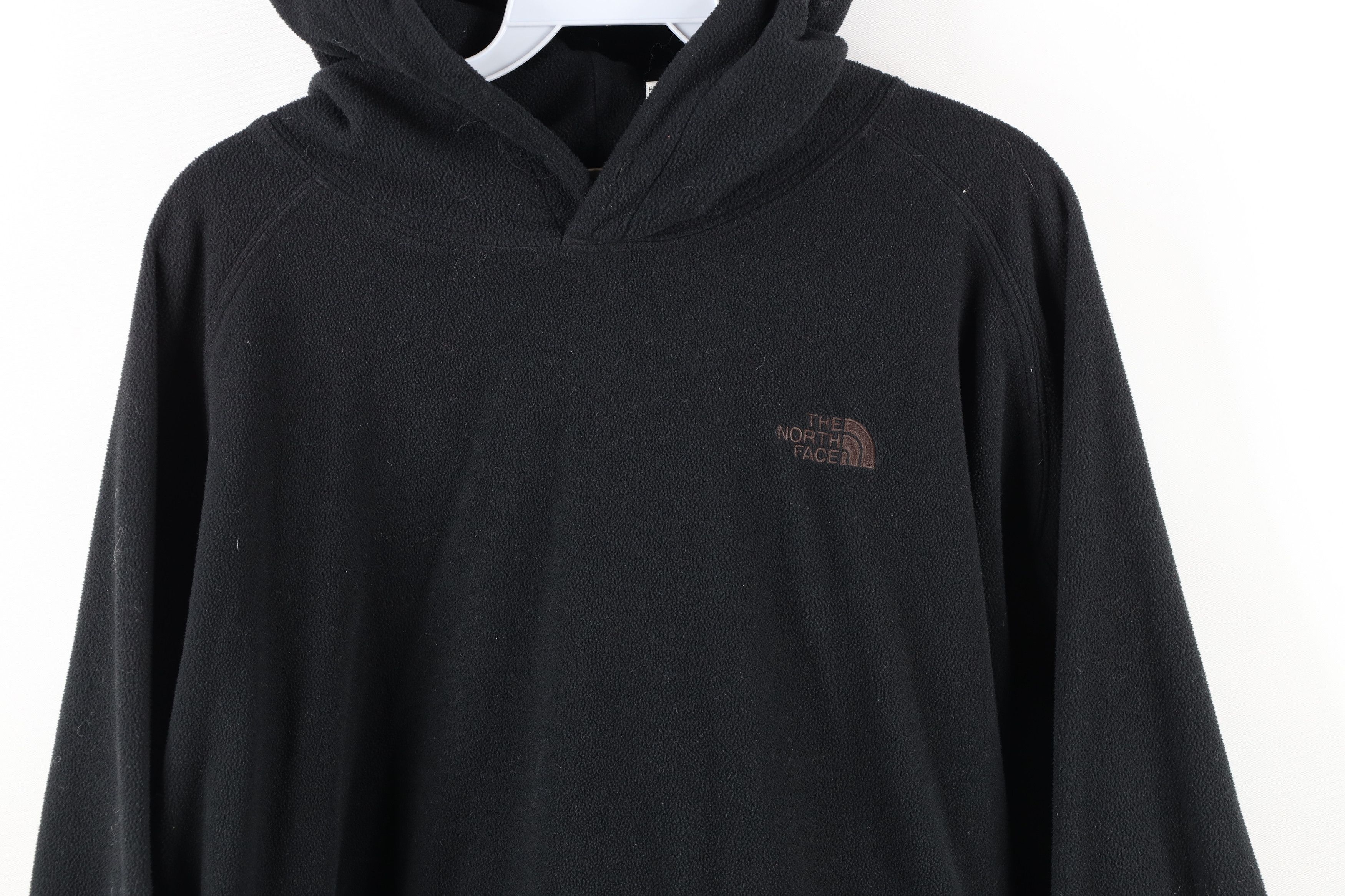 The North Face × Vintage Vintage 90s The North Face Spell Out Fleece Hoodie Black USA Size US L / EU 52-54 / 3 - 3 Thumbnail