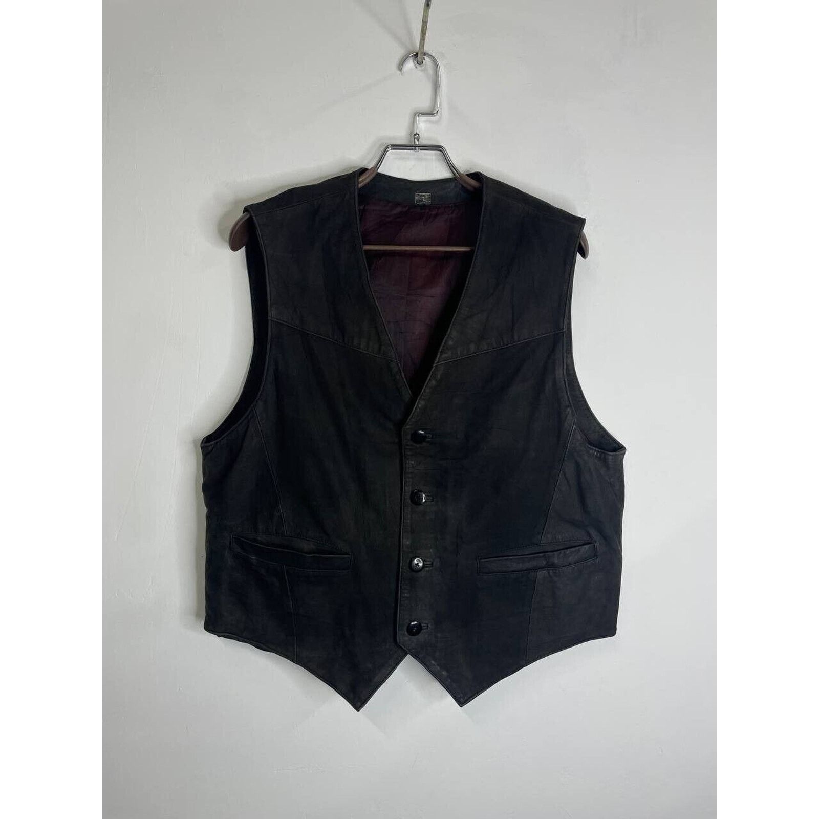 Vintage Vintage Black Leather Western Vest Back Buckle Size L Size US L / EU 52-54 / 3 - 1 Thumbnail