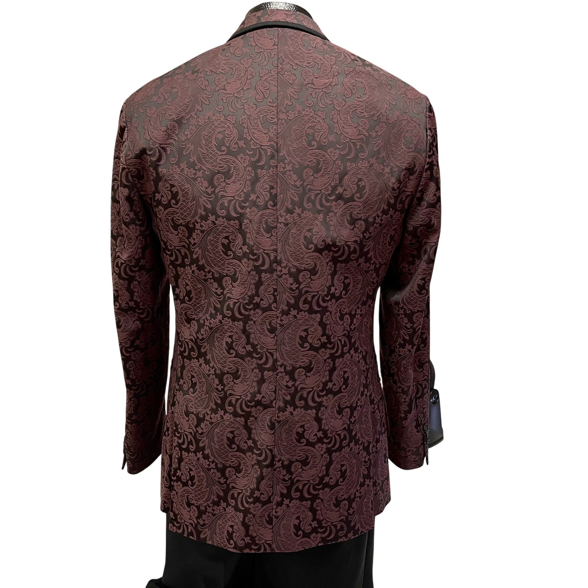 Kenneth Cole Vtg 50’s Style ROCKABILLY Jacket Kenneth Cole PLUM Black Tux Size 38L - 3 Thumbnail