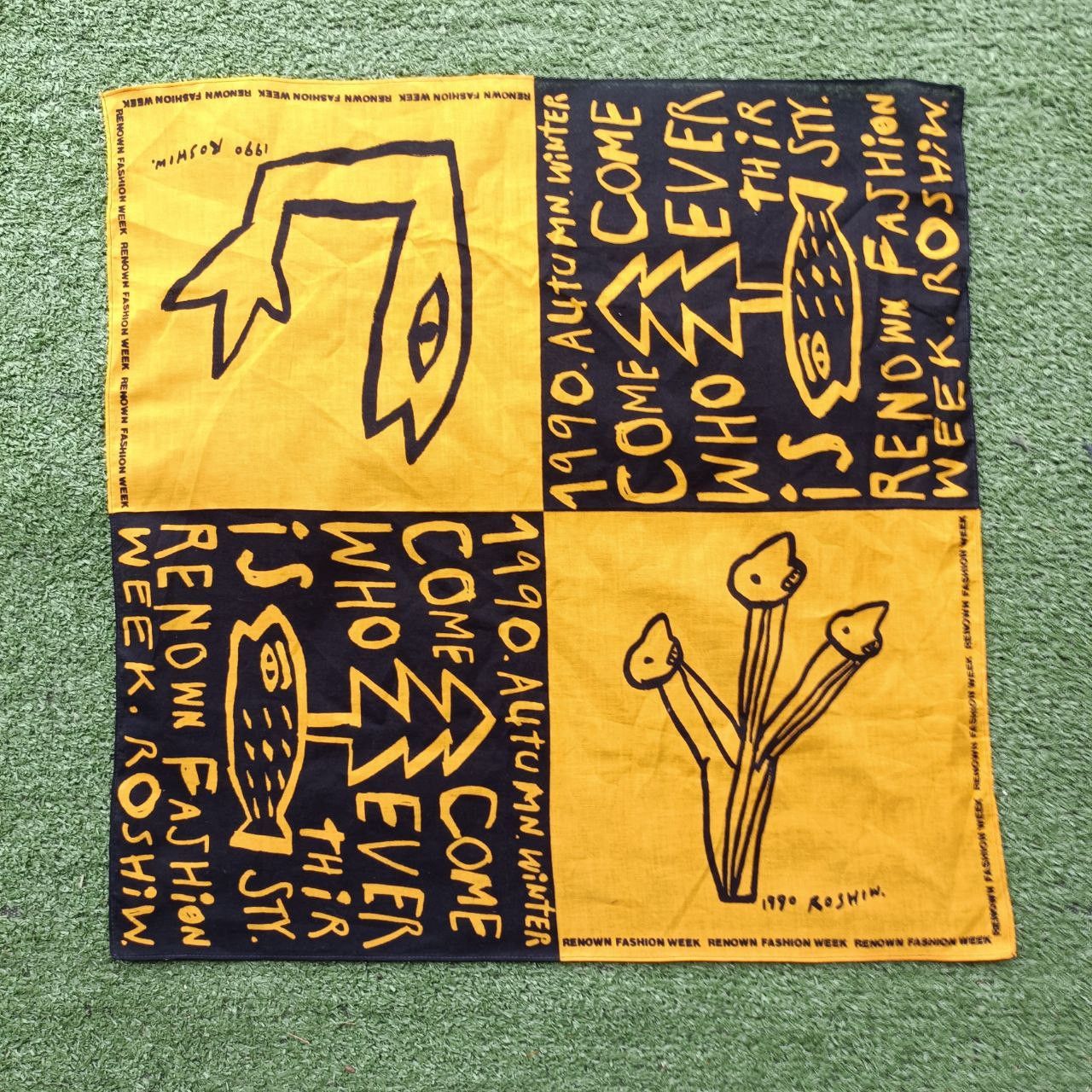 Other Vintage 1990's Roshiw Renown Fashion Week Handkerchief Size ONE SIZE - 5 Thumbnail