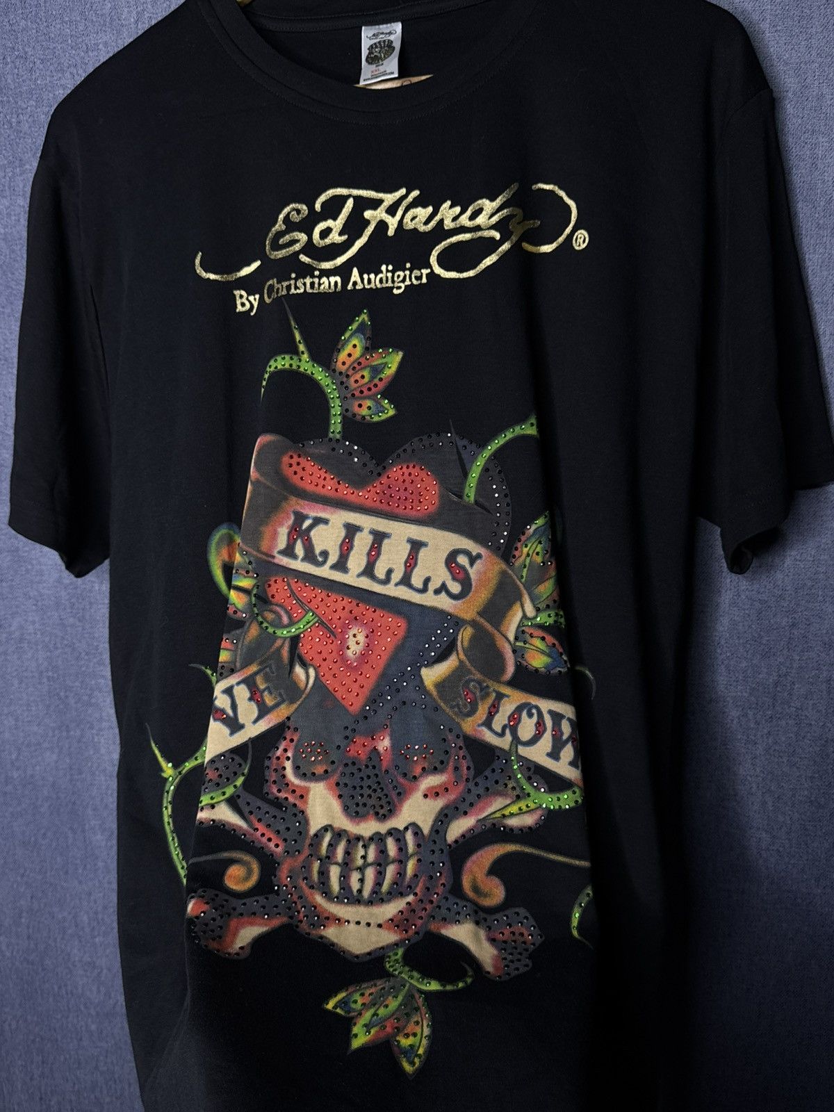 Ed Hardy Vintage Ed Hardy By Christian Audigier T Shirt Skulls Y2K Size US XXL / EU 58 / 5 - 5 Thumbnail