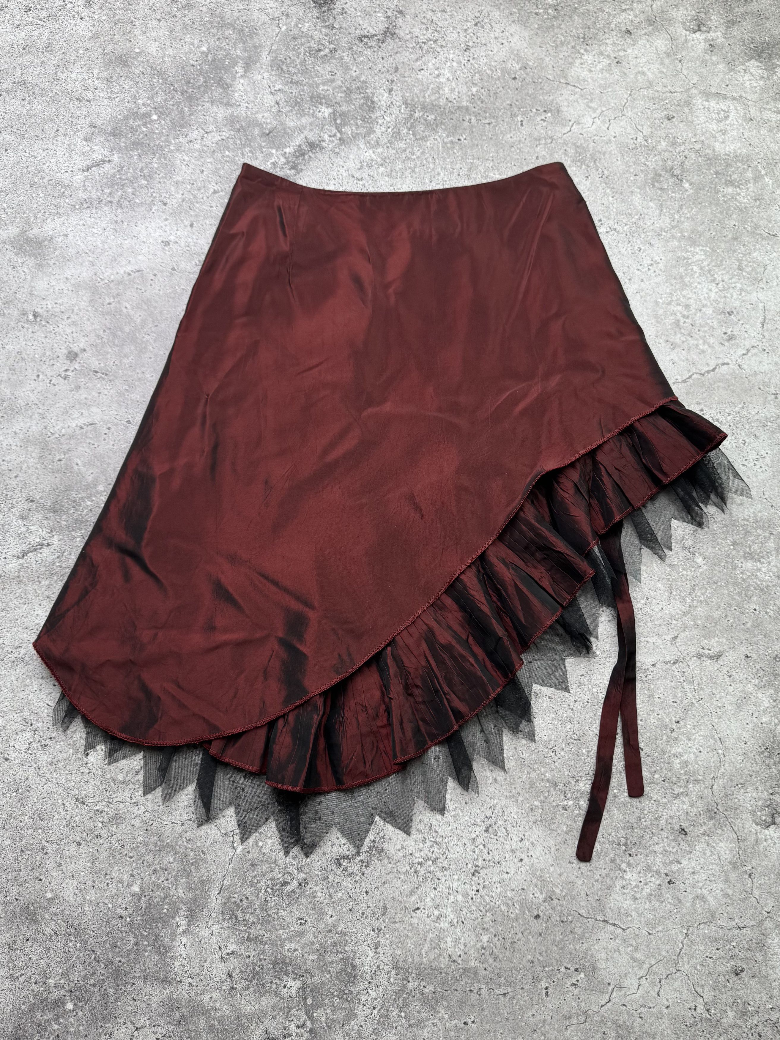 Vintage Vintage Midi Asymmetry Flare Skirt Bondaged C590(V235)(E8) Size 28" / US 6 / IT 42 - 7 Thumbnail