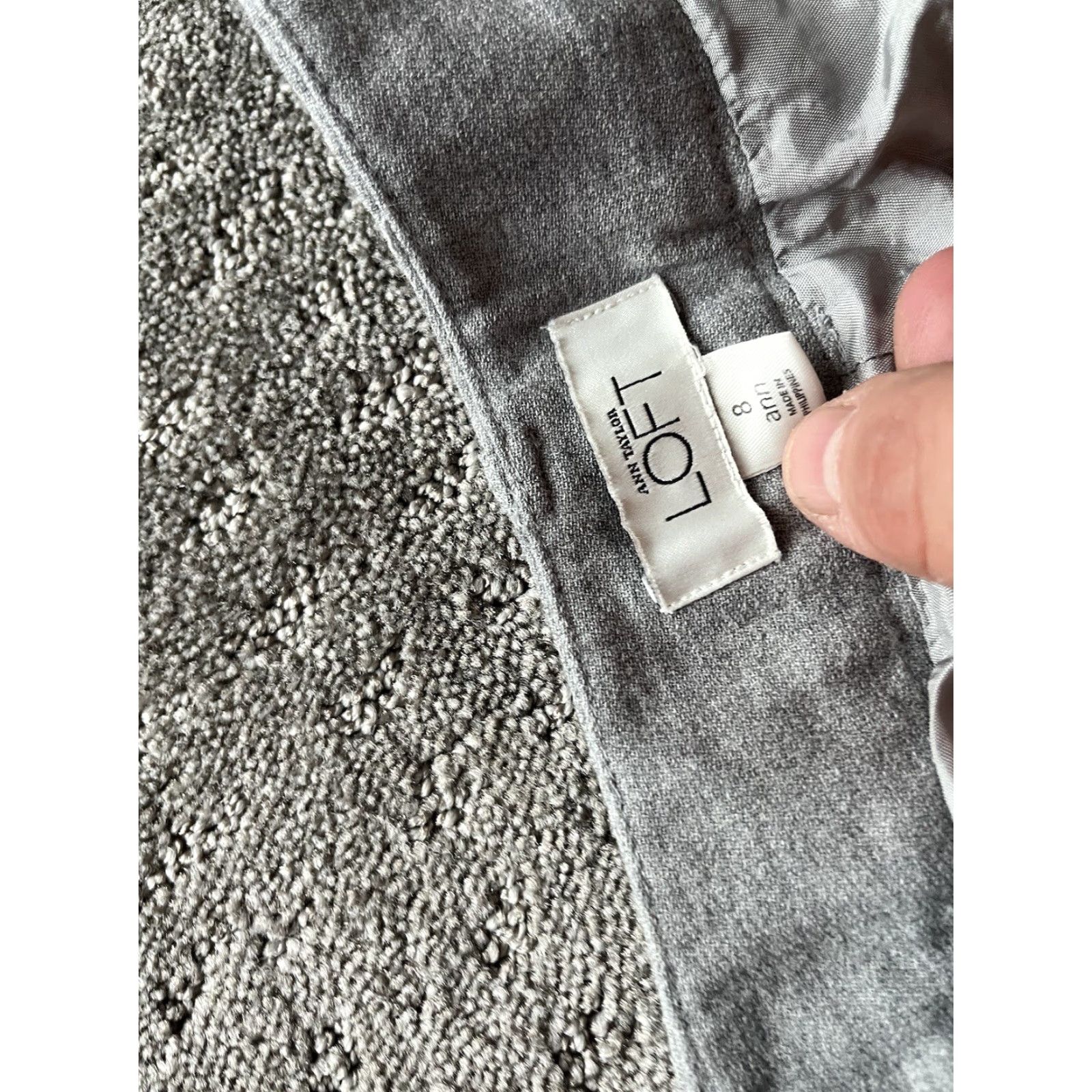 Ann Taylor ANN TAYLOR LOFT Womens Wide Leg Dress Pants Gray Wool Lined Size 8 Classic Fit Size 33" - 5 Thumbnail
