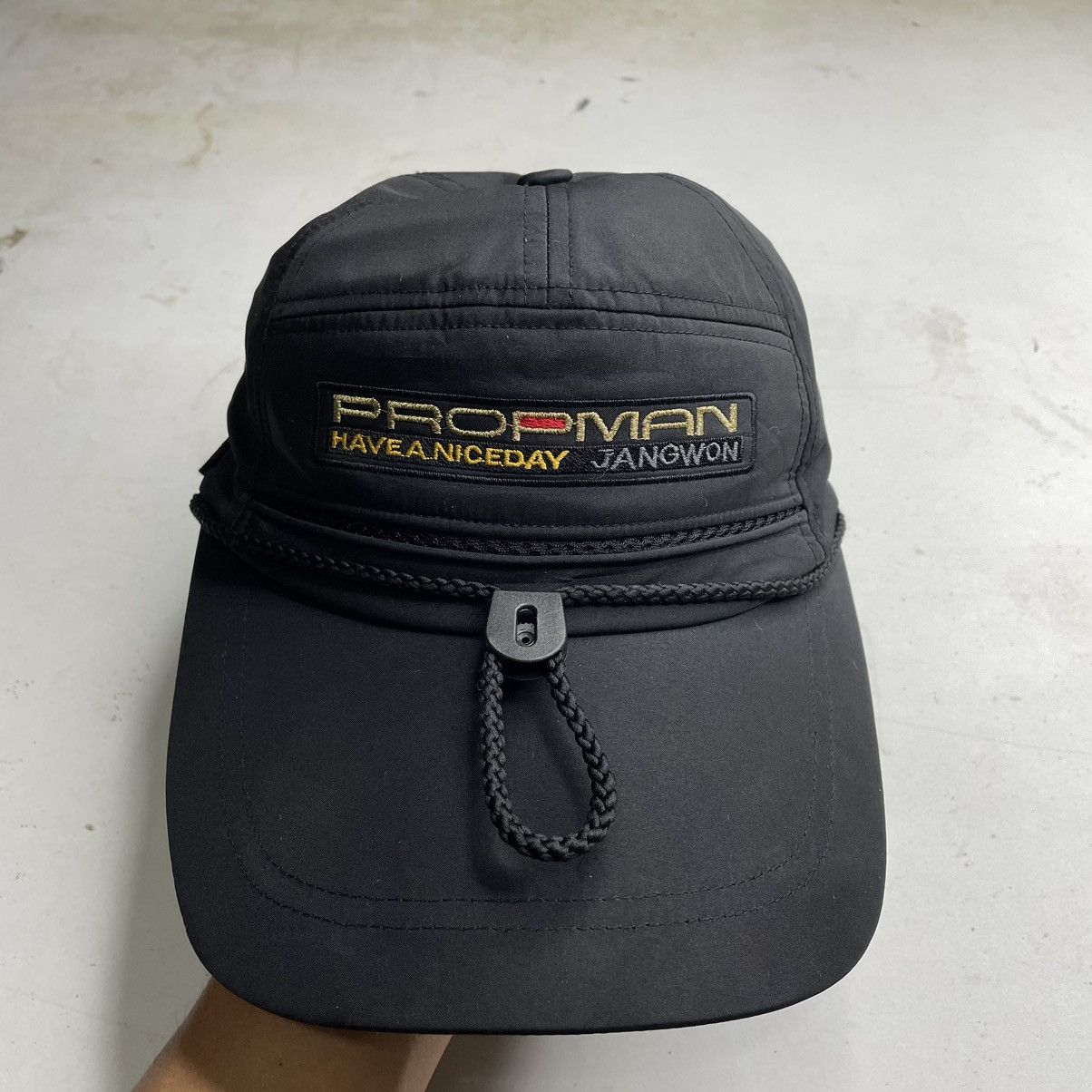 image of Chaos Fishing Club x U S Polo Assn Long Visor Propman Fishing Hat/ Outdoor Cap in Black, Men's