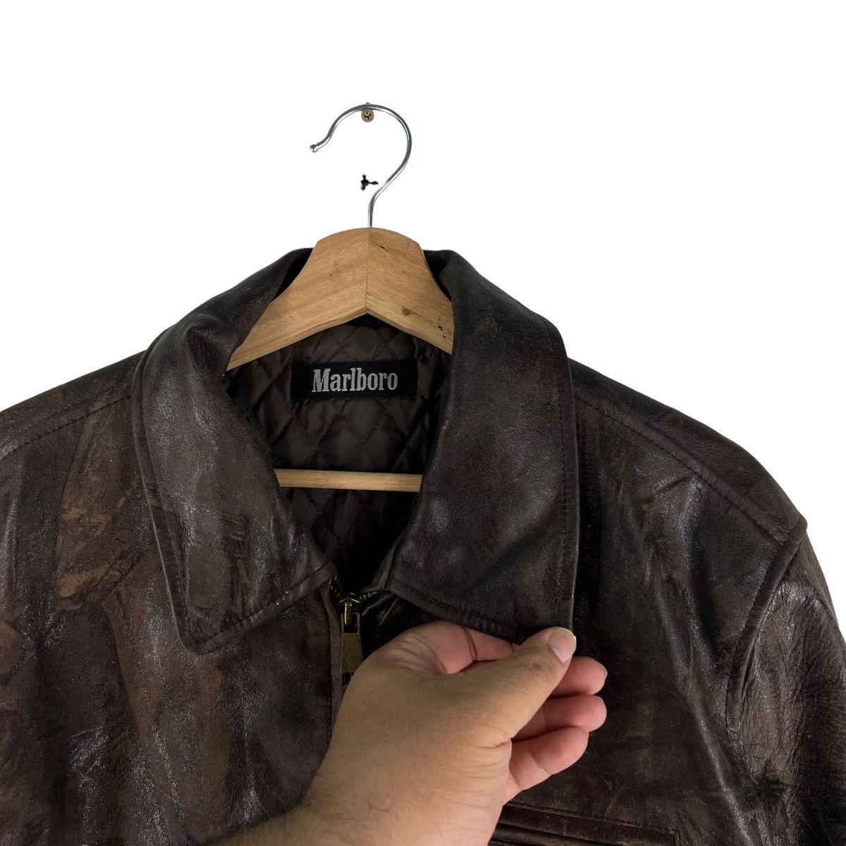 Marlboro 🔥VINTAGE BIKER GENUINE LEATHER JACKET FLY MARLBORO Size US S / EU 44-46 / 1 - 7 Thumbnail