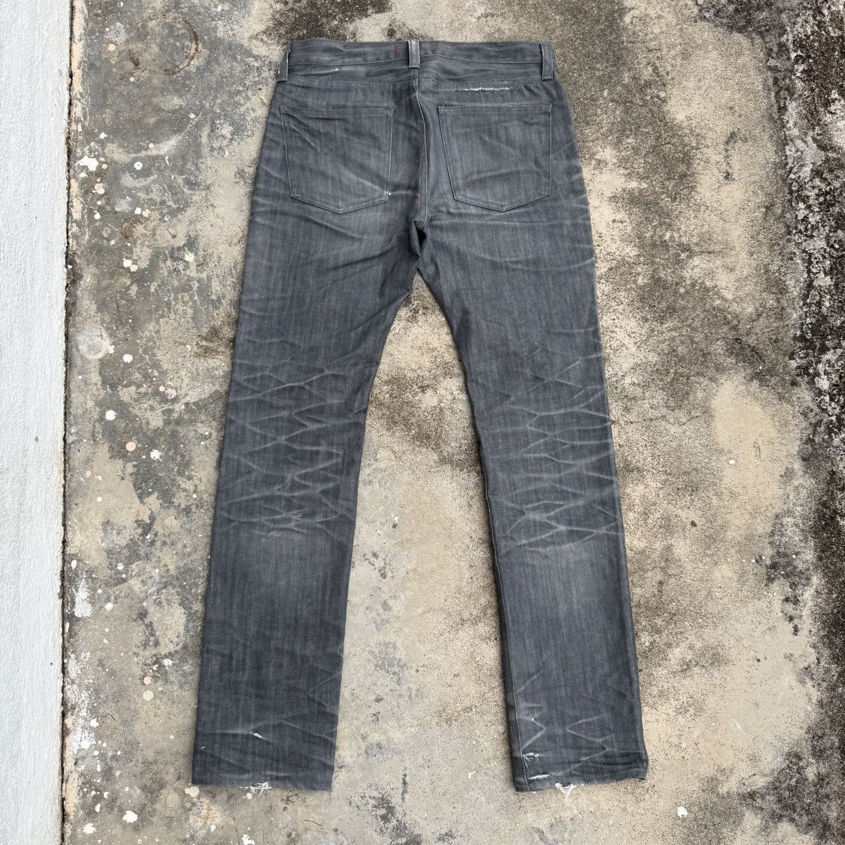 VINTAGE RED CARD FADED GRAY JEAN DENIM PANTS