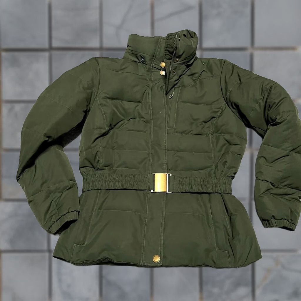 Lands' End Lands' End Coat Womens Small Green Down Belted Jacket Parka S Green Womens Down Jacket Belted Coat Size S / US 4 / IT 40 - 1 Thumbnail