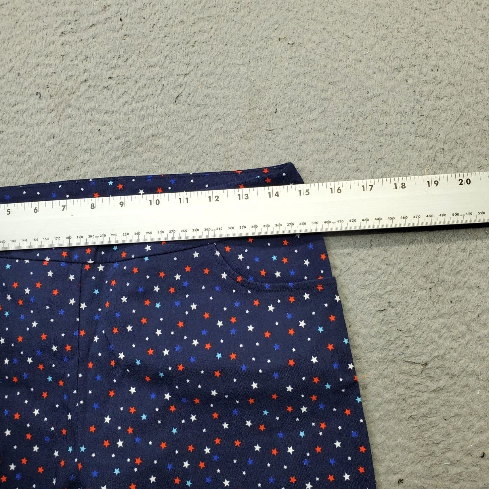 Vintage Kate Park Capri Pants Women M Multi Stars Print Stretch Straight Pull-On Size 32" / US 10 / IT 46 - 6 Thumbnail