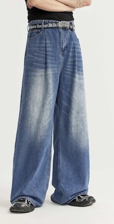 Men Washed Baggy Denim