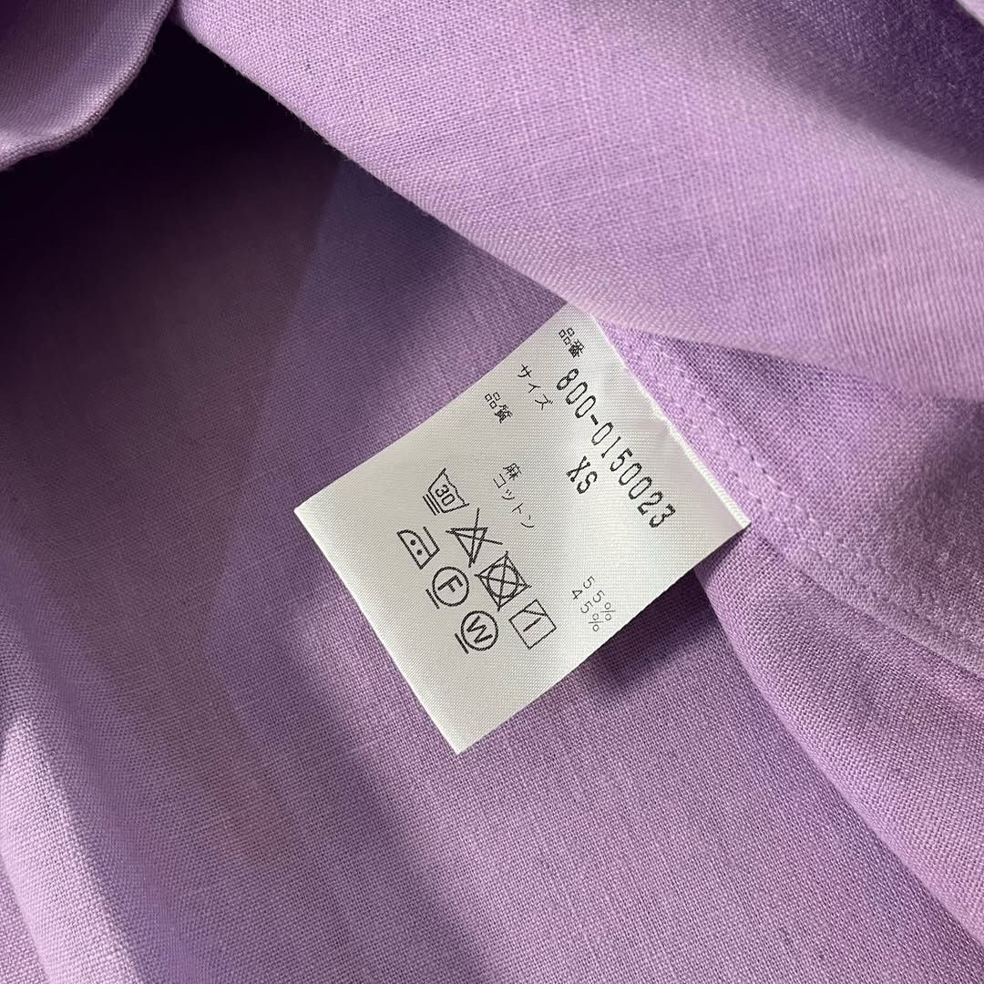 Designer Seven By Seven Linen Oversized LS Shirt - Purple Size US XS / EU 42 / 0 - 5 Thumbnail