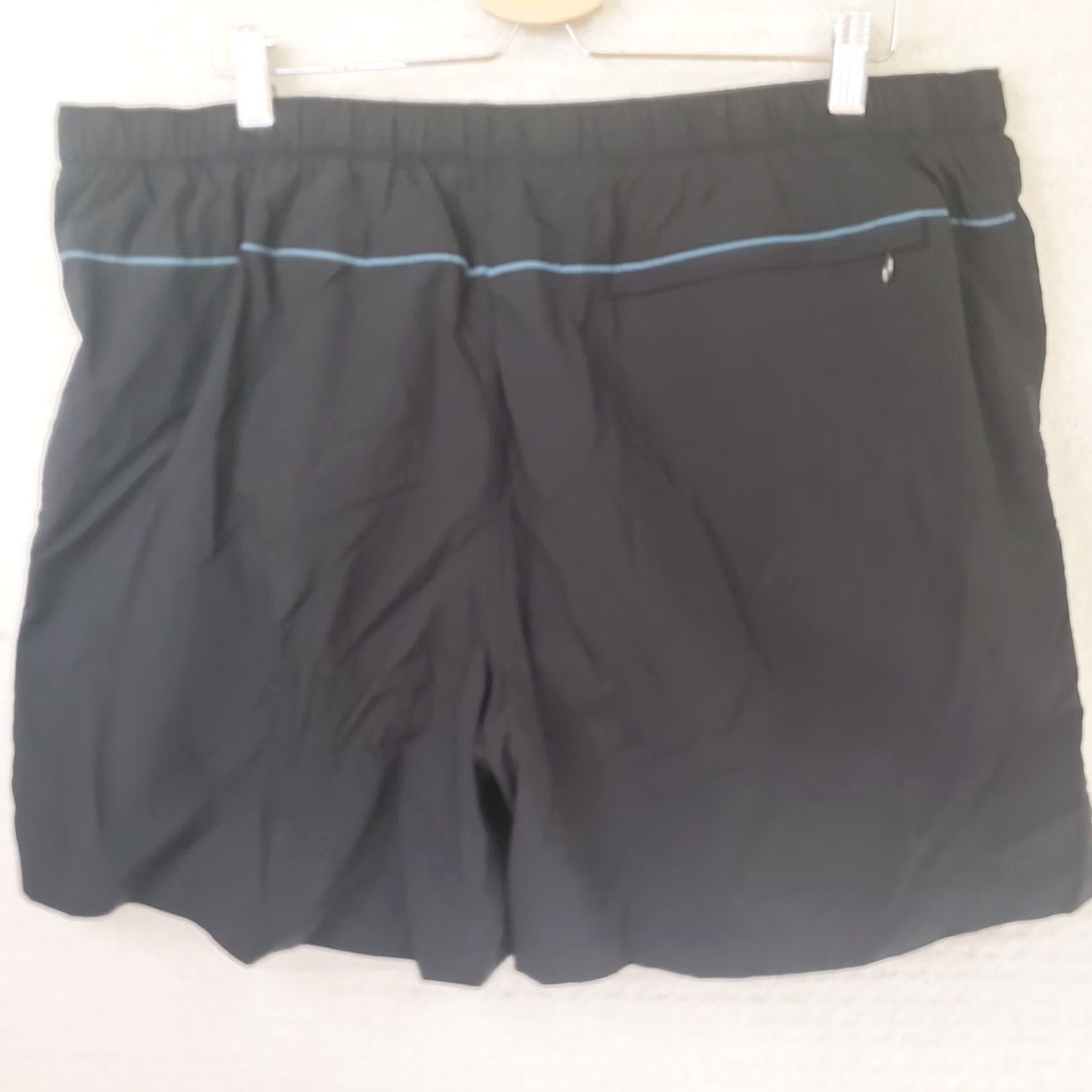 Vintage Columbia Swim Shorts Mens 2XL Belted Black Trunks Lined Nylon Polyester Breathing Inside Pockets Sportswear Beach Going Out Logo Size US 39 - 7 Thumbnail
