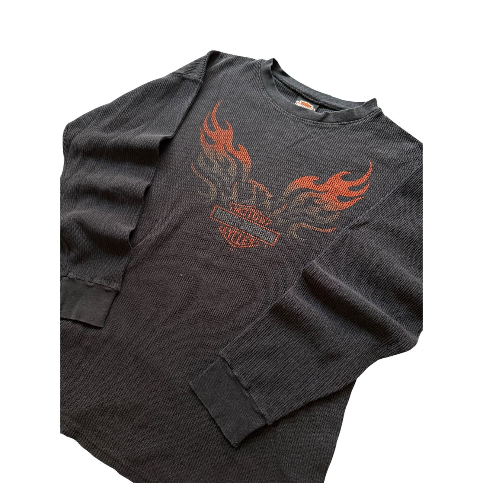 Harley Davidson Distressed Harley Davidson Thermal Eagle Flame Long Sleeve Size US XXL / EU 58 / 5 - 2 Thumbnail