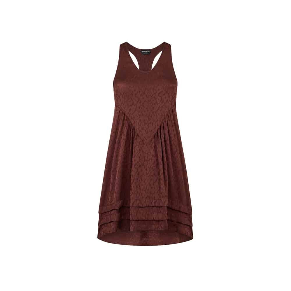 Tom Ford o1loc1c0226 AB3385 Racerback A-Line Dress in Brown Size XS / US 0-2 / IT 36-38 - 1 Preview