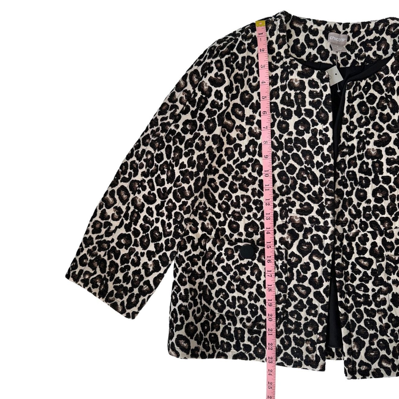 Chicos Chico’s Animal Print Jacquard Jacket Medium NWT Button Front Size M / US 6-8 / IT 42-44 - 10 Thumbnail