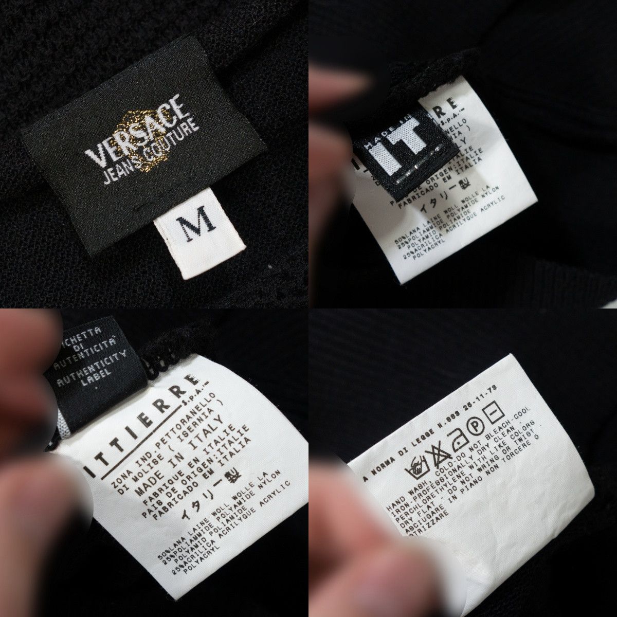 Versace Jeans Couture 90s Medusa Logo Mesh Overlay Knit Drop Sweater Vintage Size M / US 6-8 / IT 42-44 - 8 Thumbnail