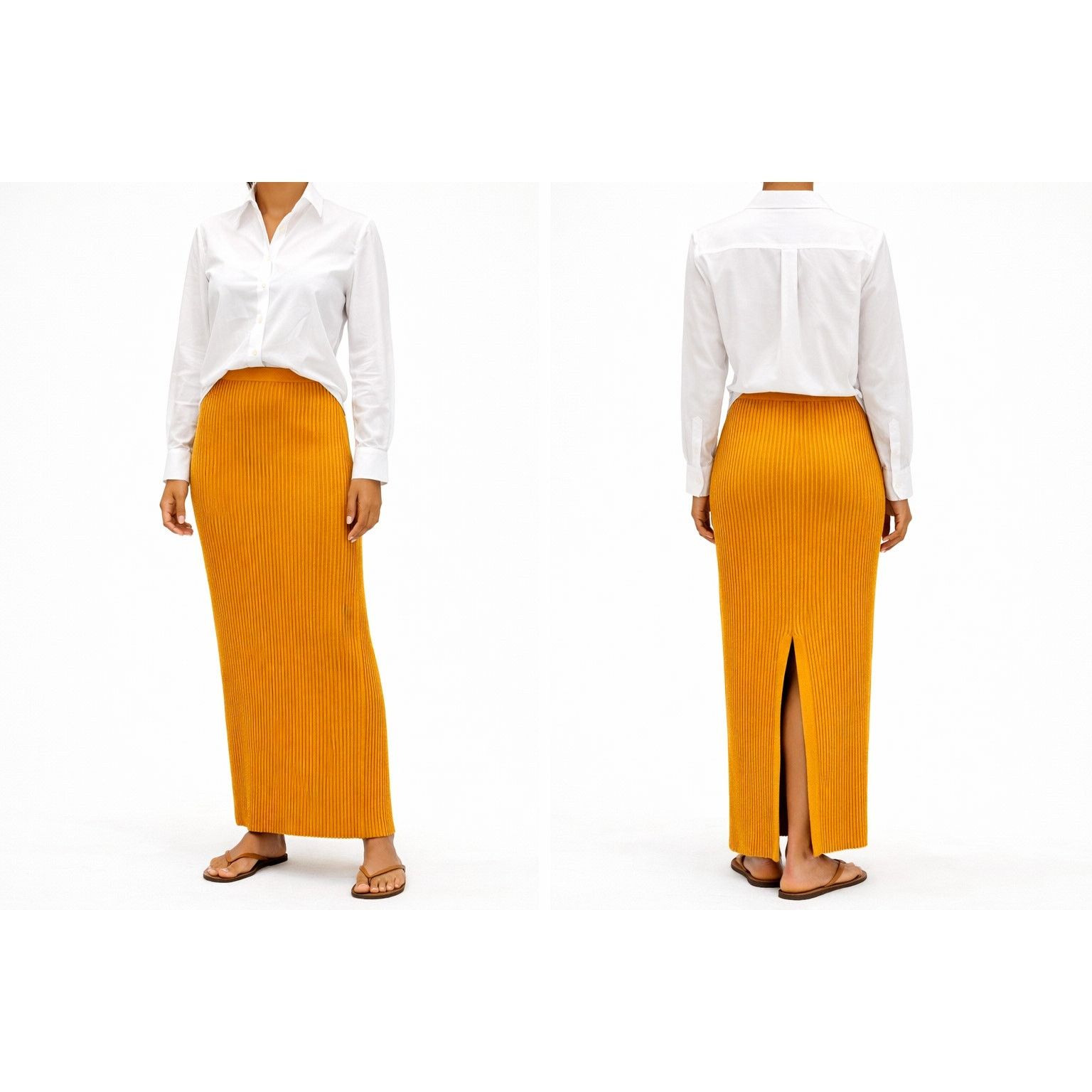 Free People Free People Clara Maxi Skirt Ribbed Stretch Avocado Combo XL Size 34" / US 12 / IT 48 - 1 Thumbnail