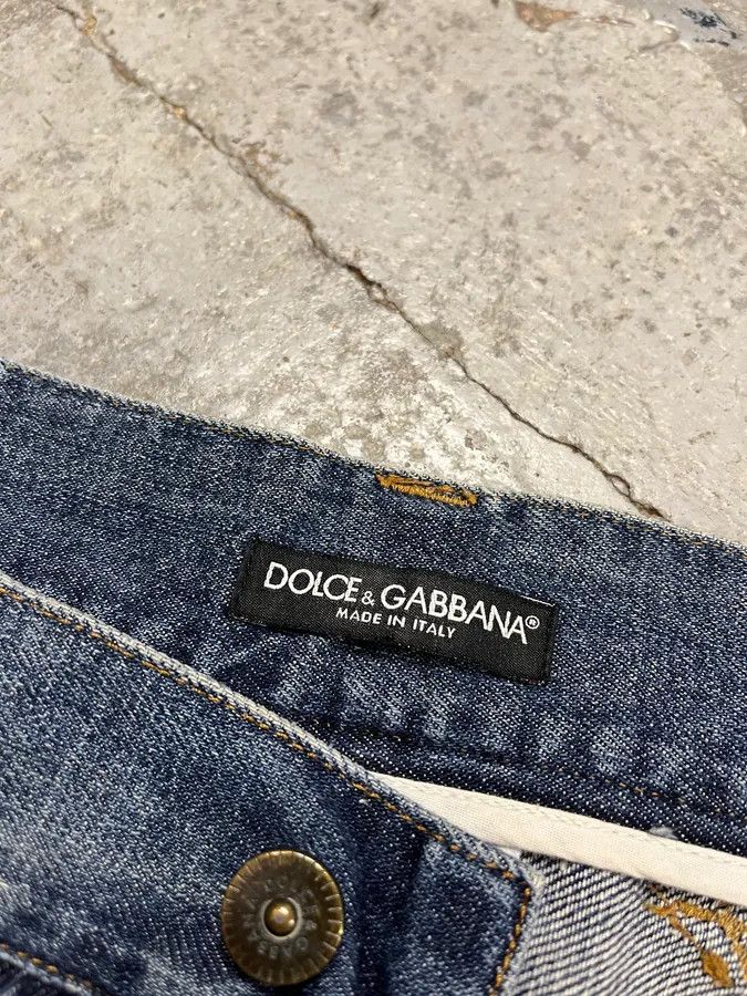 Dolce & Gabbana 2000s Dolce & Gabbana Distressed Blue Denim Jeans Size US 32 / EU 48 - 11 Thumbnail