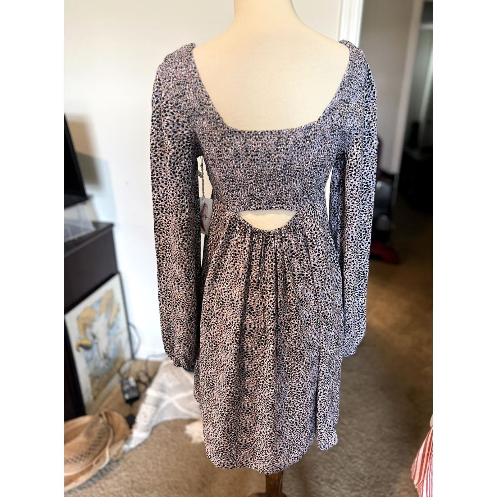 Jessica Simpson Jessica Simpson Dress Sundress Medium M Multicolor Floral Funky Print Knee Length Womens" Size M / US 6-8 / IT 42-44 - 6 Thumbnail