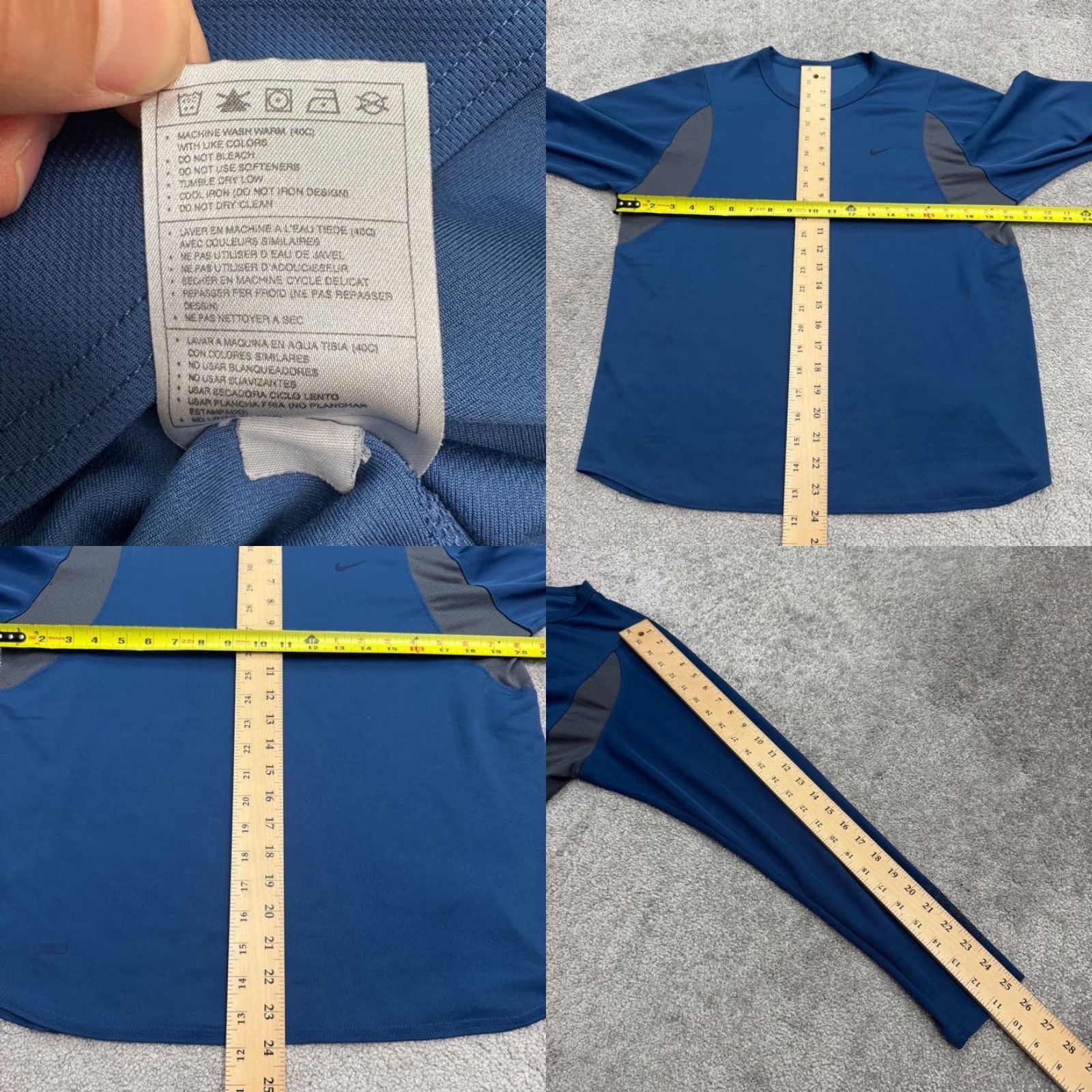 Nike Nike Long Sleeve T-Shirt Mens Medium Blue Crew Neck Athletic Tee Vintage Y2K Activewear Shirt Size US M / EU 48-50 / 2 - 8 Thumbnail