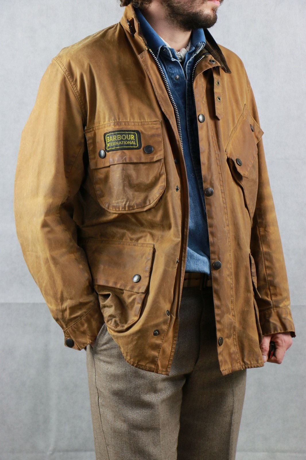 Barbour 🔥RARE🔥BARBOUR MEN'S "BREATHABLES" INTERNATIONAL WAXED JACKET Size US XL / EU 56 / 4 - 2 Thumbnail