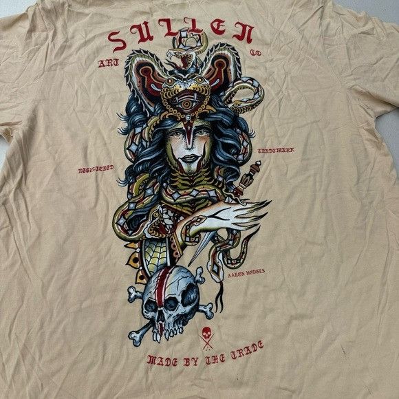 Designer SULLEN ART COLLECTIVE AARON HODGES CREAM T-SHIRT SZ 2XL XXL Size US XXL / EU 58 / 5 - 2 Thumbnail