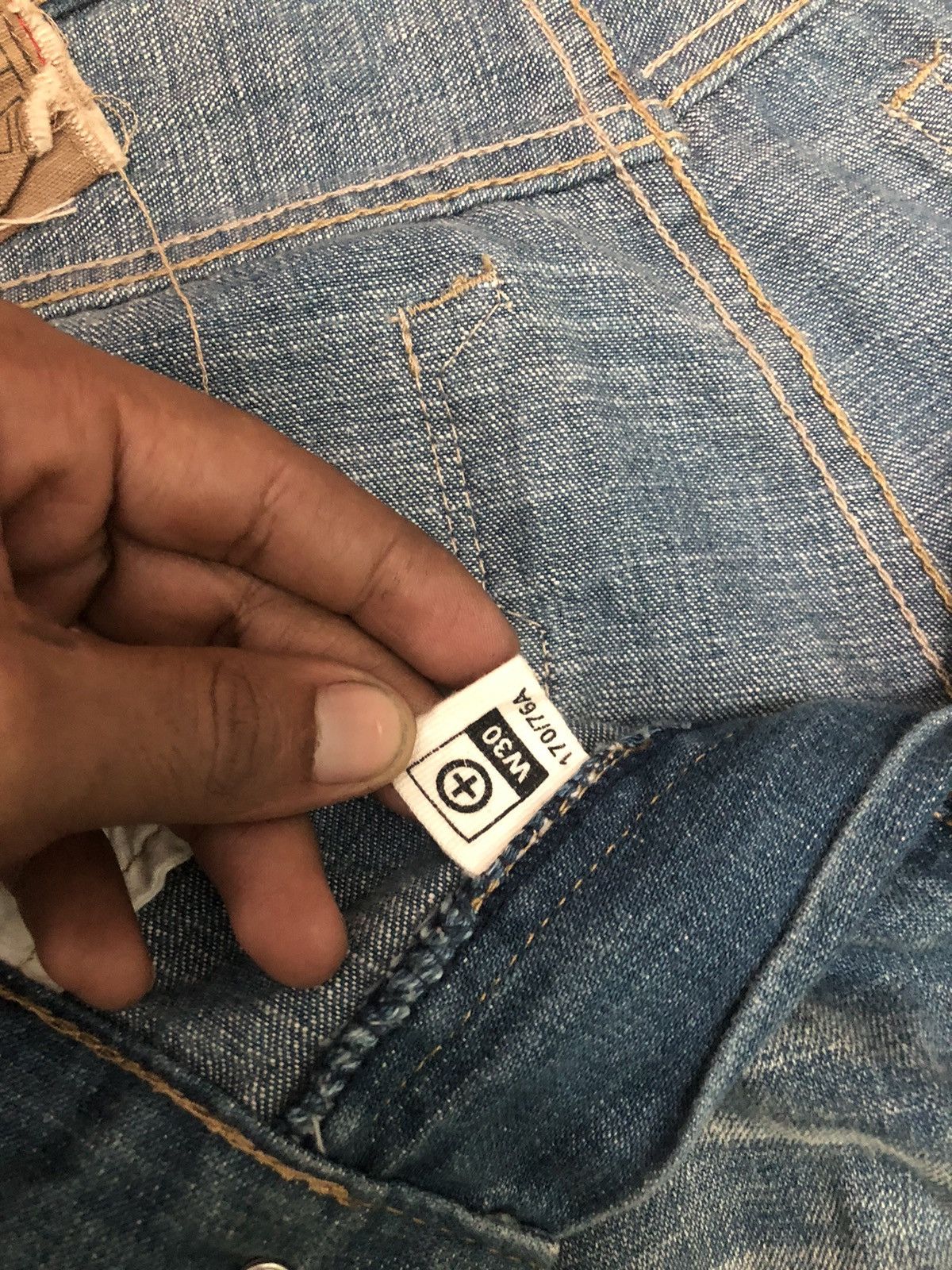 If Six Was Nine Distressed denim punk Japanese very rare Size US 33 - 10 Thumbnail