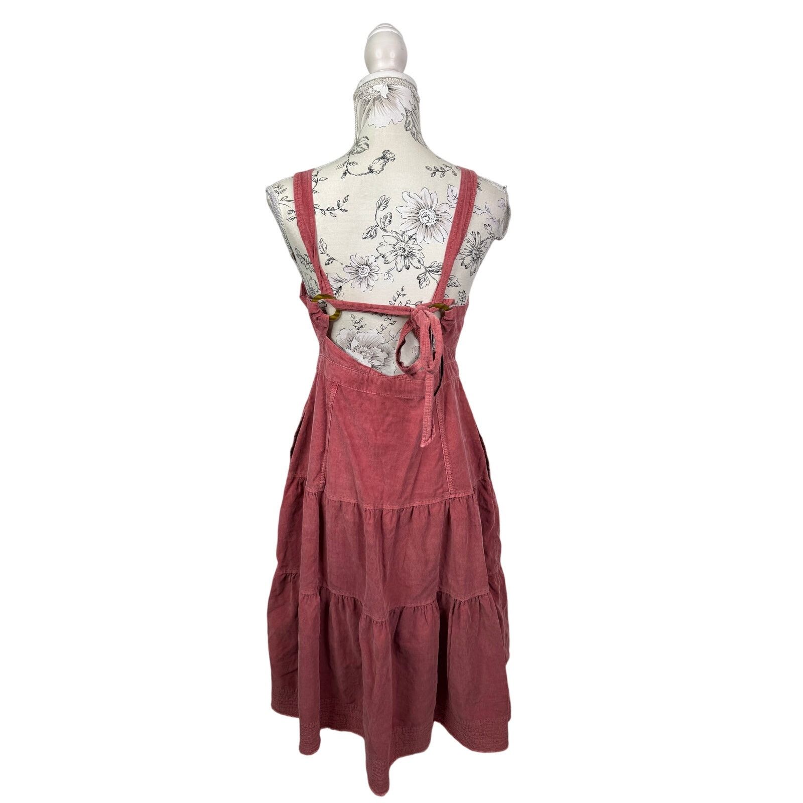 Anthropologie Pilcro Tiered Corduroy Midi Dress Size 2 NWT