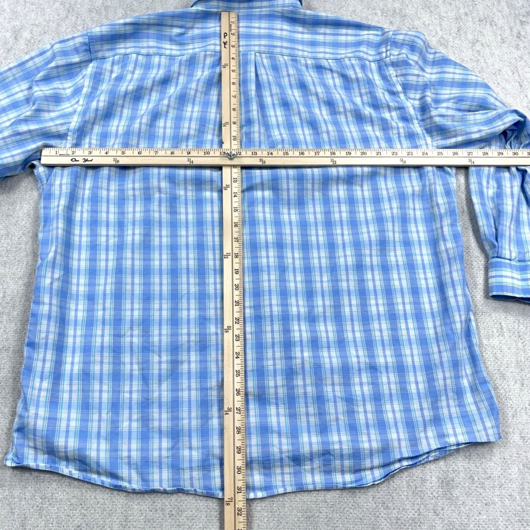 Vintage Southern Marsh Shirt Men 2XL Blue Plaid Button-Up Knit-Blend Wool? No, Cotton Nylon Spandex, Logo Modern Preppy Classic 2XL Mens Shirt Size 48R - 7 Thumbnail