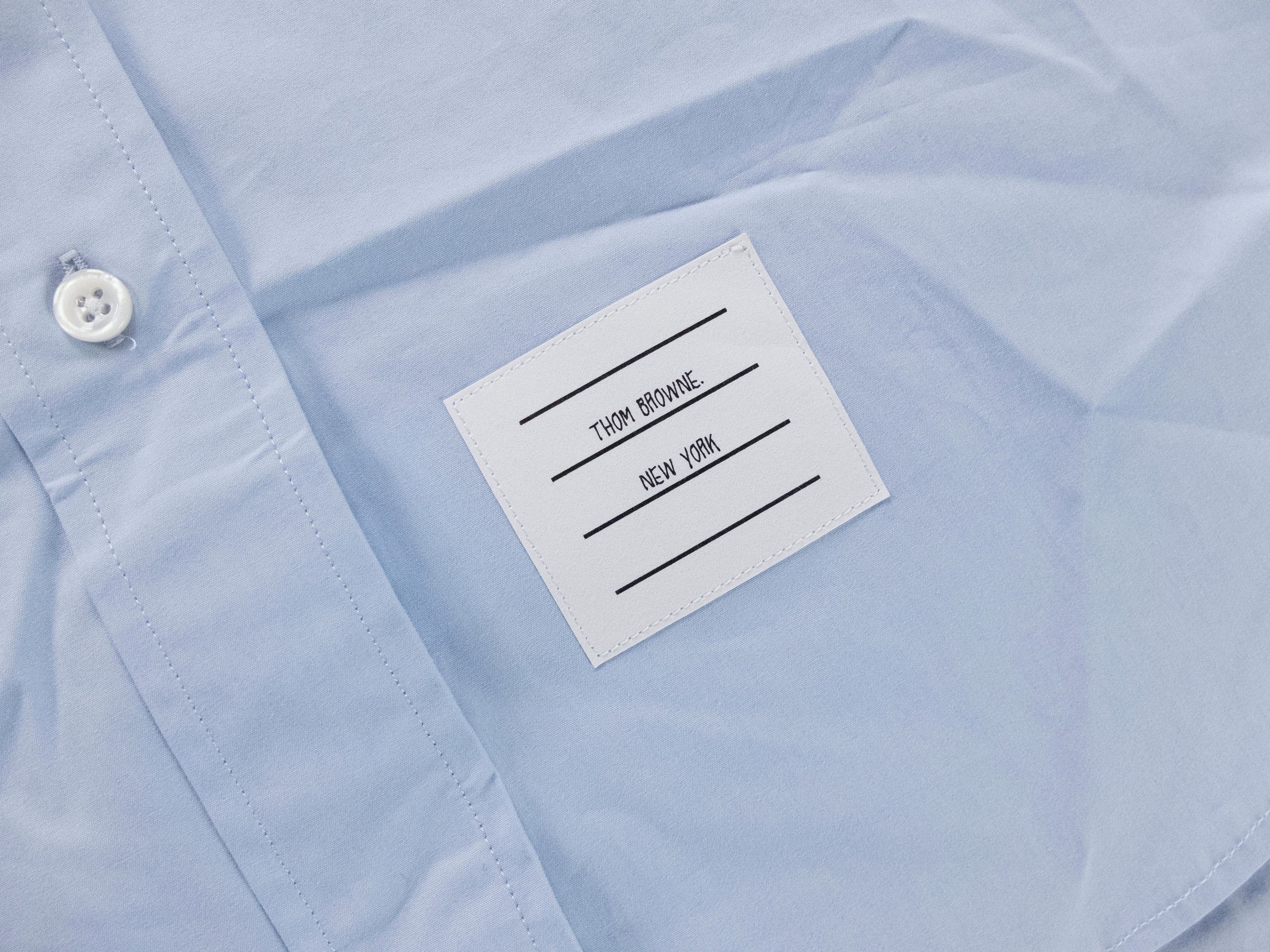 Thom Browne THOM BROWNE solid blue cotton gathered mini shirt dress 6 Size M / US 6-8 / IT 42-44 - 6 Thumbnail