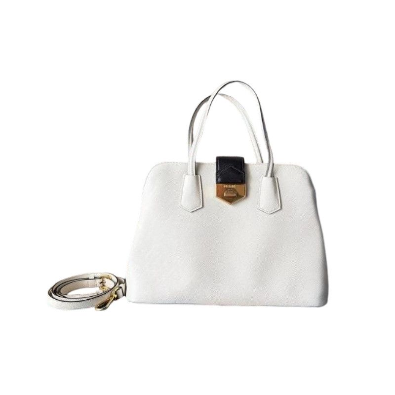 Prada Prada Saffiano Leather Handle Bag Size ONE SIZE - 1 Thumbnail