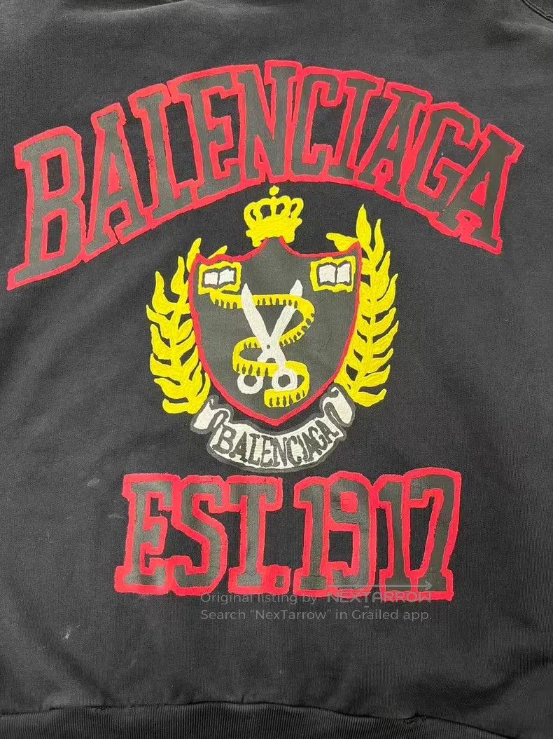 Balenciaga Balenciaga Letter Printed Casual Hooded Sweatshirt Size US L / EU 52-54 / 3 - 3 Thumbnail