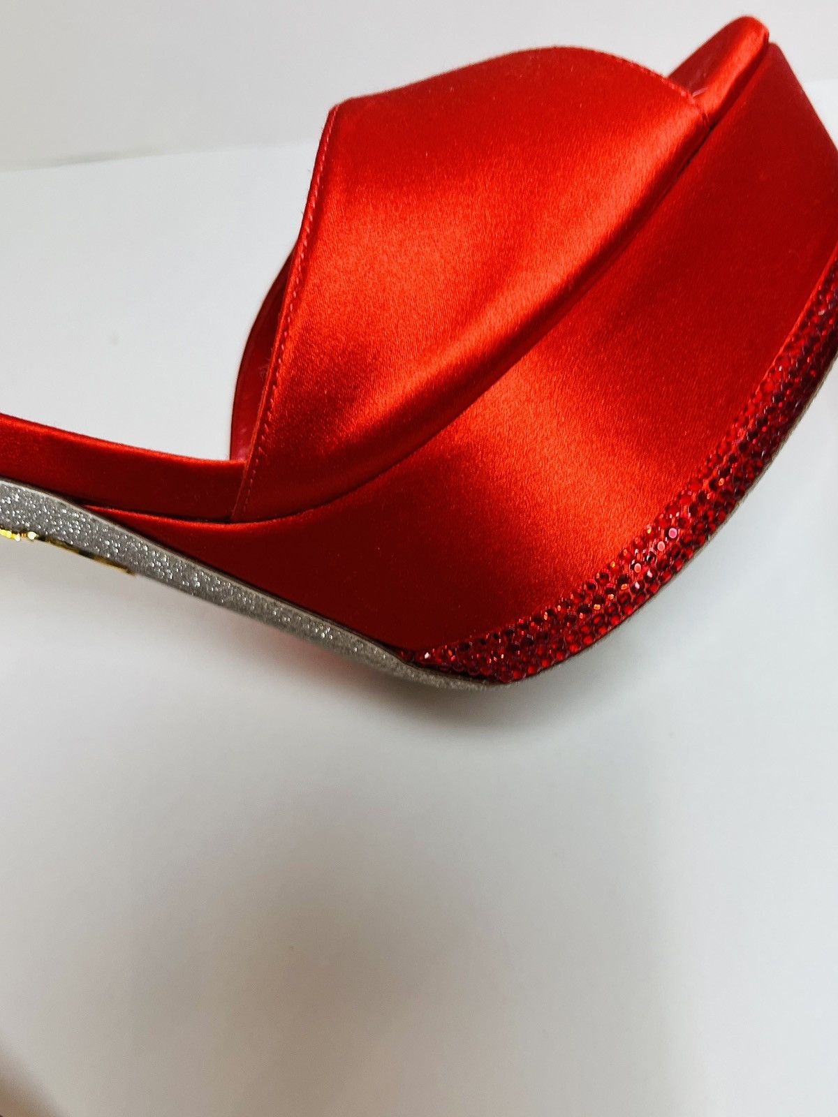 Rene Caovilla Rene Caovilla Red Satin Platform Heels NEW Size US 11 / IT 41 - 11 Thumbnail