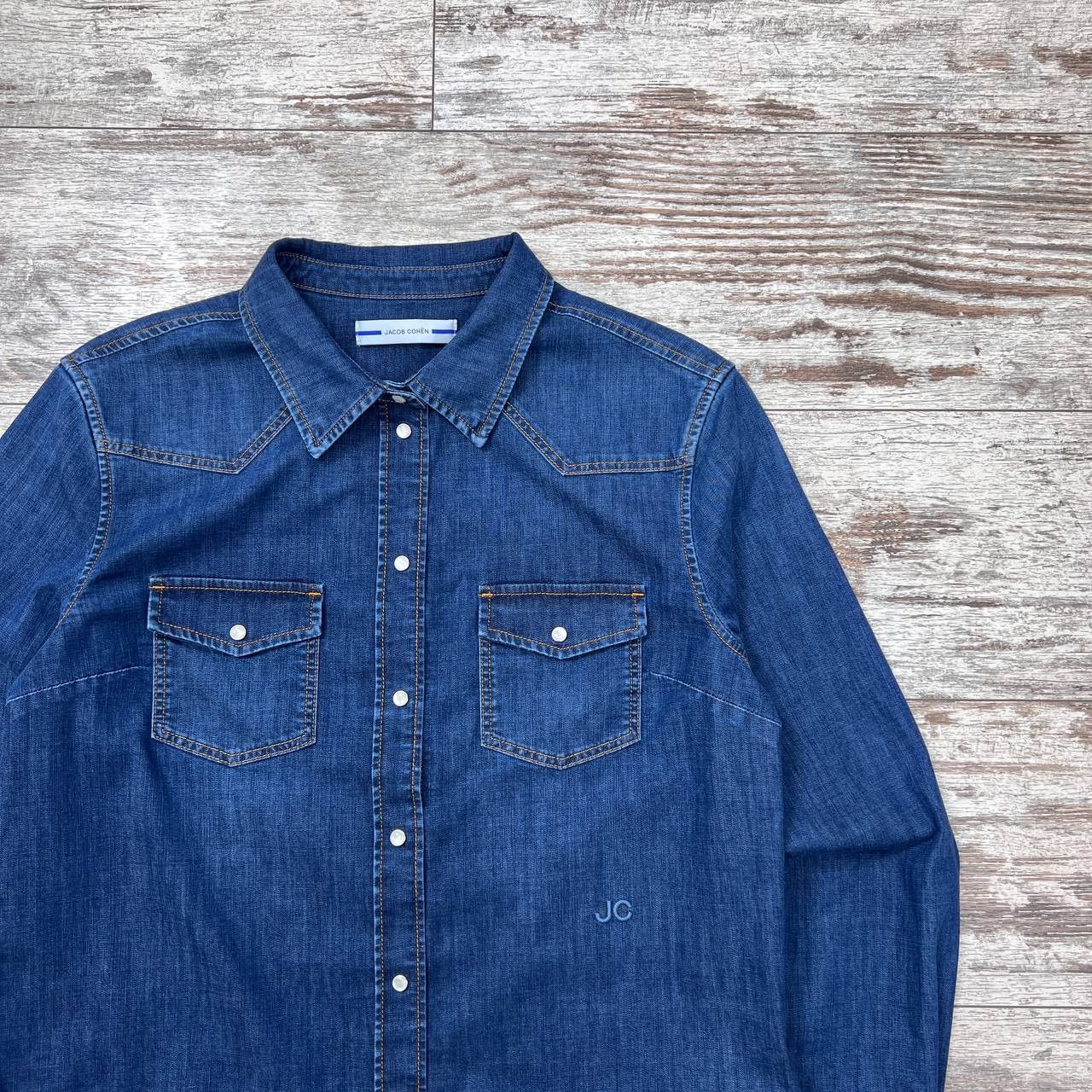 Jacob Cohen Jacob Cohen Western Denim Shirt Blue Size 46 Size L / US 10 / IT 46 - 2 Thumbnail