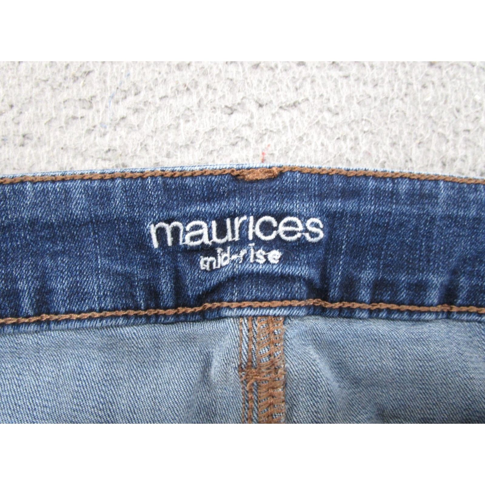Vintage Maurices Mid Rise Denim Skinny Jeans 24W Long Blue Stretch Distressed 5-Pocket Women Jeans Size 42" / US 20 - 4 Thumbnail