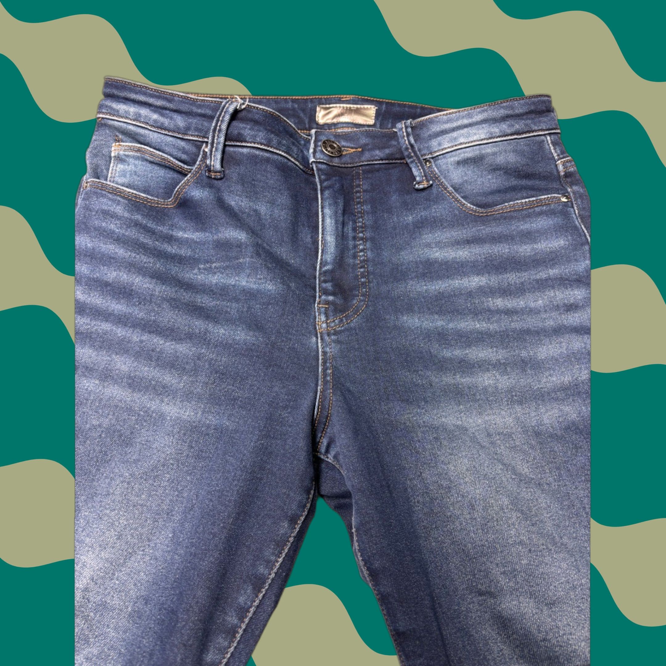 Vintage KUT from the Kloth Charlize High Rise Cigarette Leg Jeans Dark Wash Size 8 W32 L26 Women Denim Stretch Distressed Pockets Zipper Button Slim Ankle Size 30" / US 8 / IT 44 - 1 Thumbnail