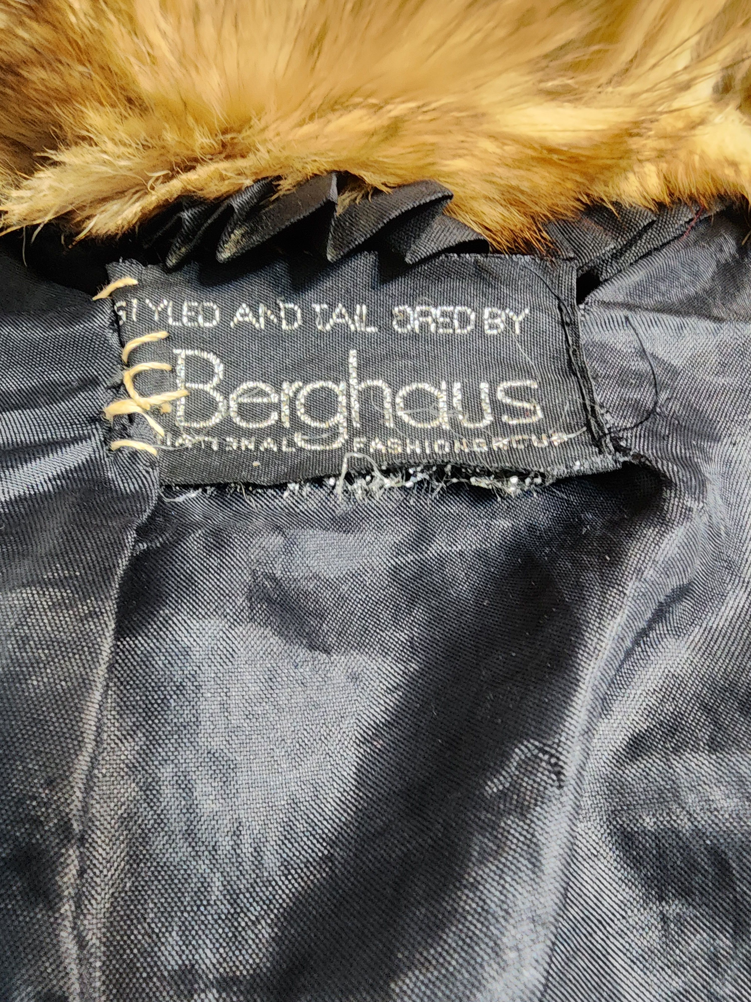 Berghaus Long Brown Fur Coat: Undyed Fur, Metal Snaps Closure Size US L / EU 52-54 / 3 - 8 Thumbnail