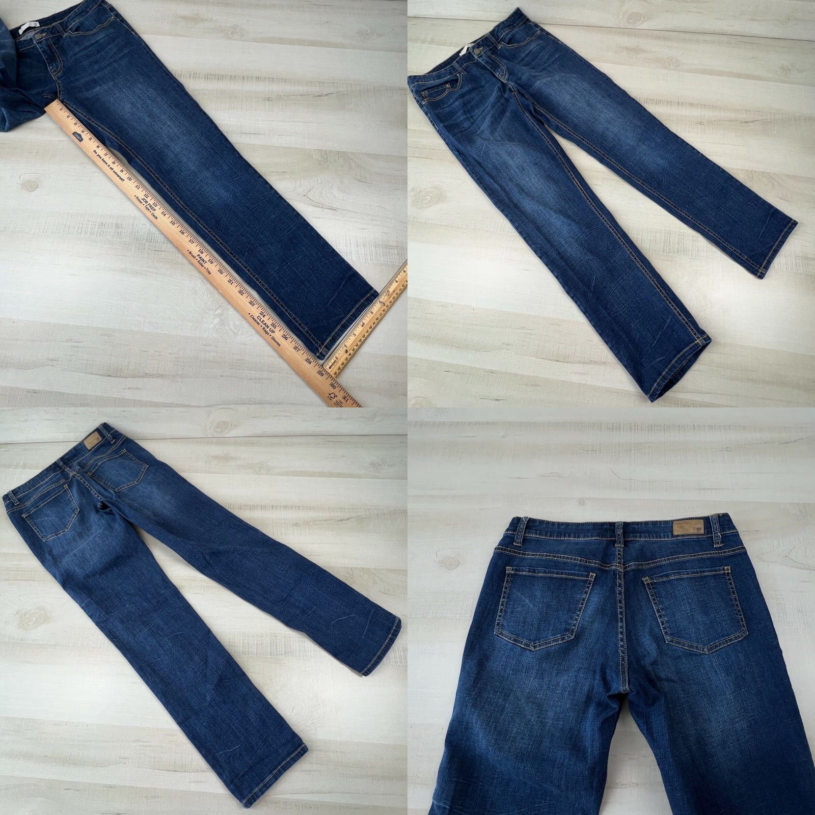 Vintage BP Womens Slim Straight Jeans Medium Wash Blue Low Rise Size 26 Size 26" / US 2 / IT 38 - 8 Thumbnail