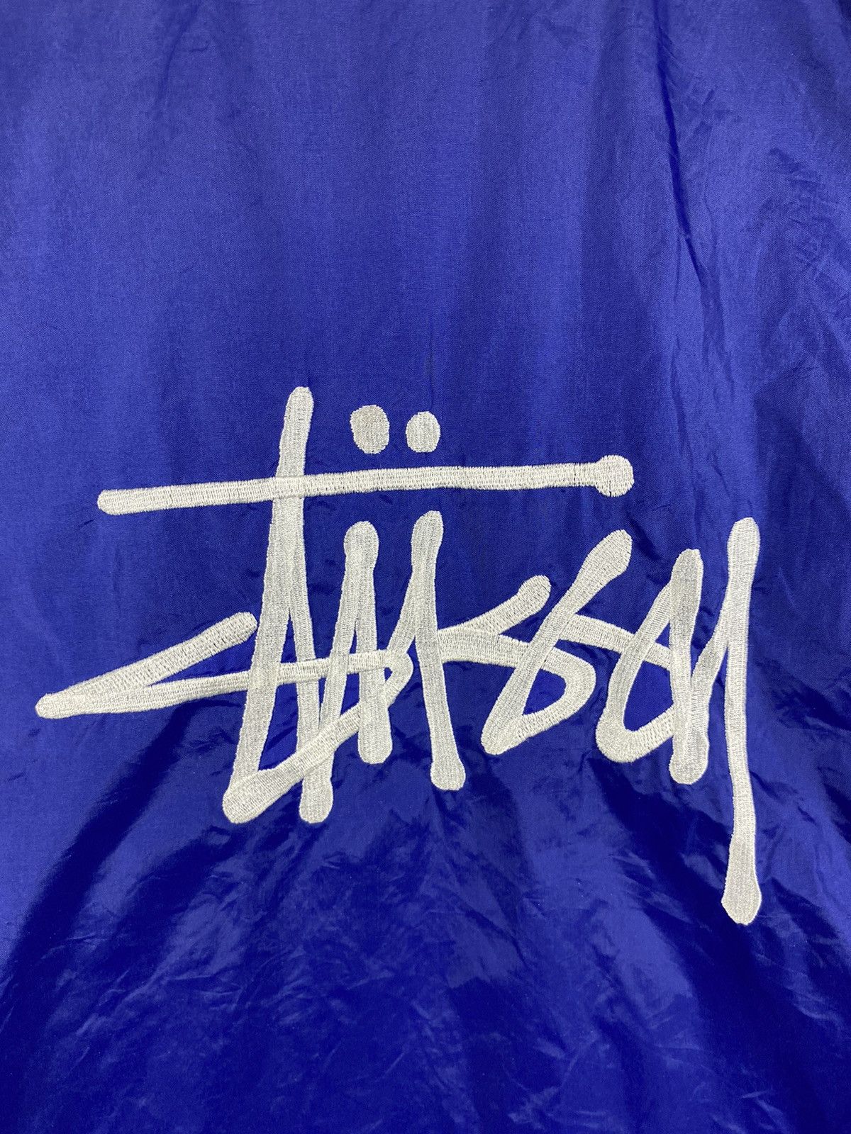 Stussy VTG 90s Stussy Big Logo Embroidery Windbraker Zipper Jacket Size US XL / EU 56 / 4 - 2 Thumbnail