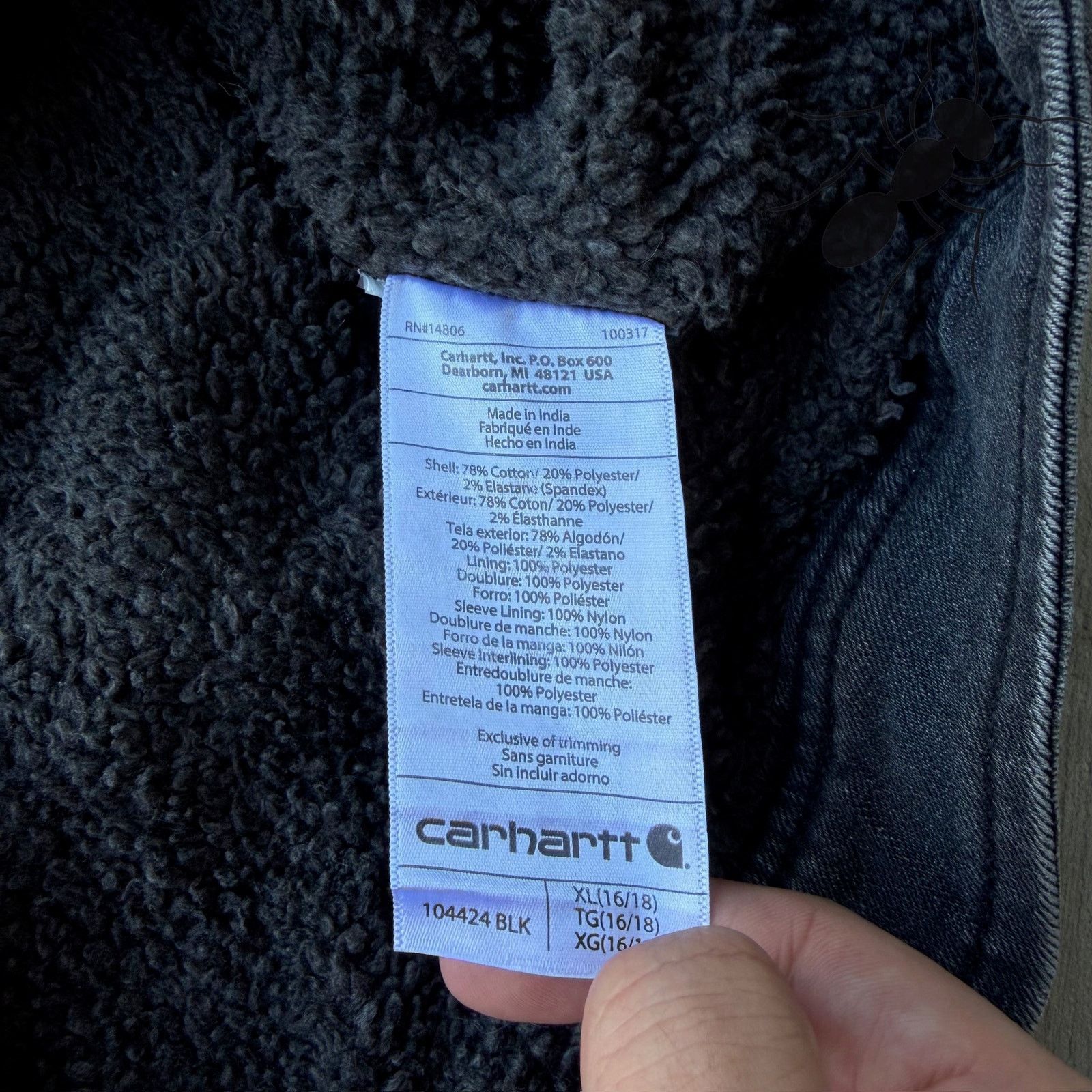 Carhartt × Vintage Carhartt BLK faded black sherpa trucker work wear jacket Size US XL / EU 56 / 4 - 6 Thumbnail