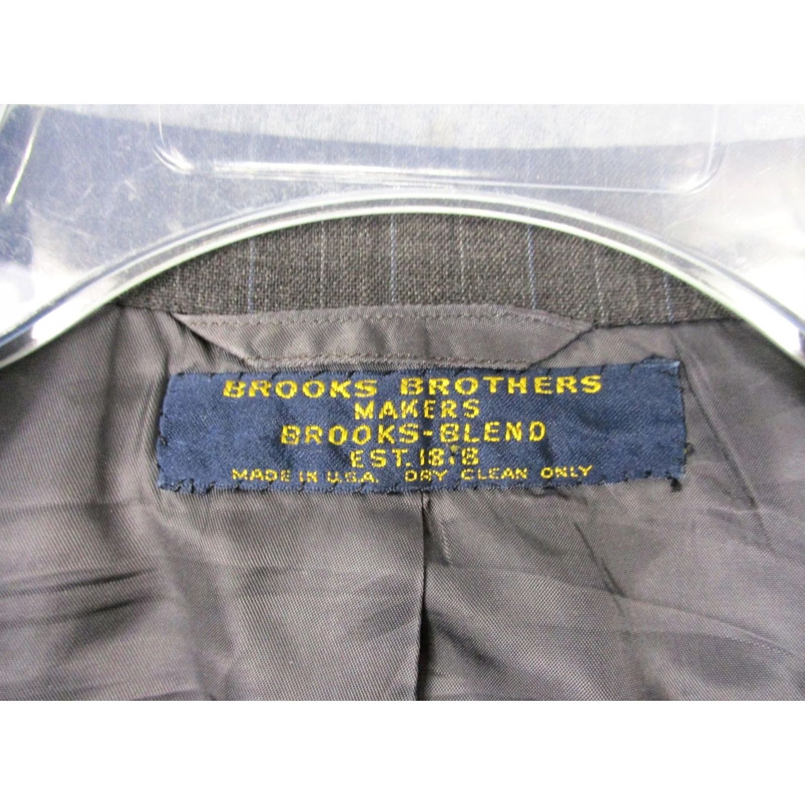 Brooks Brothers Brooks Brothers Jacket Mens 46 Brown Suit 46R Pinstripe Blend Wool USA Size 46R - 3 Thumbnail