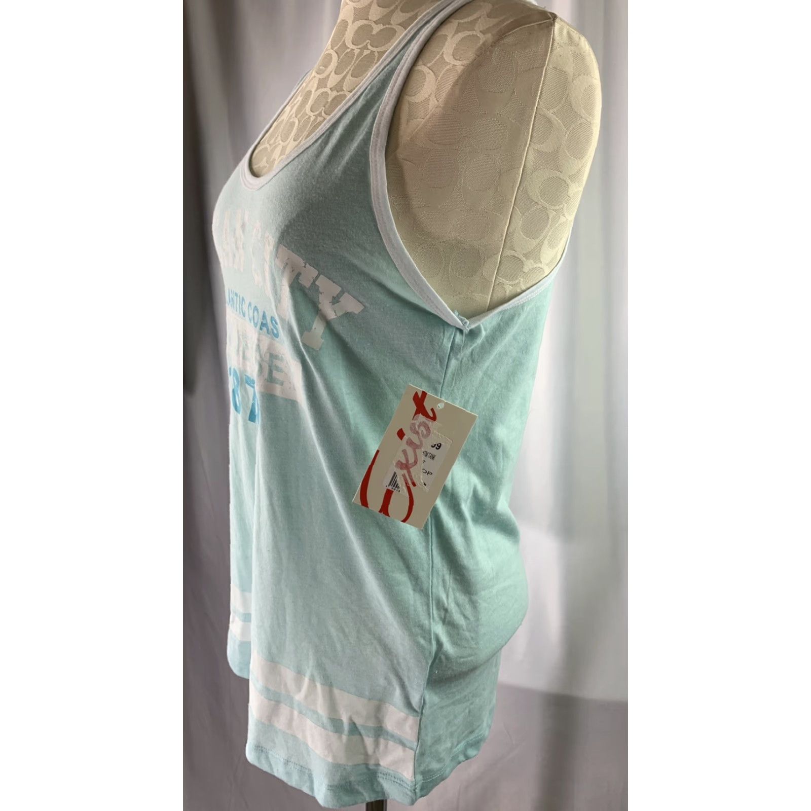 Vintage Exist Women's Tank Large Seablue Aqua Ocean City NJ Atlantic Coast New Size L / US 10 / IT 46 - 4 Thumbnail