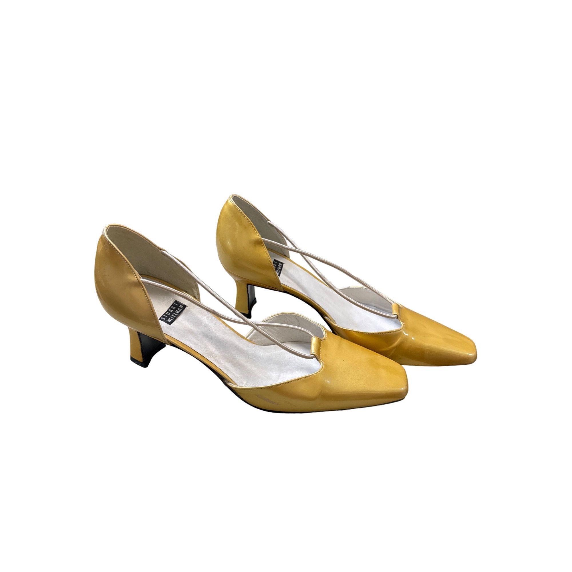 Stuart Weitzman Stuart Weitzman women’s yellow leather heels shoes size 6B S Size US 6 / IT 36 - 3 Thumbnail