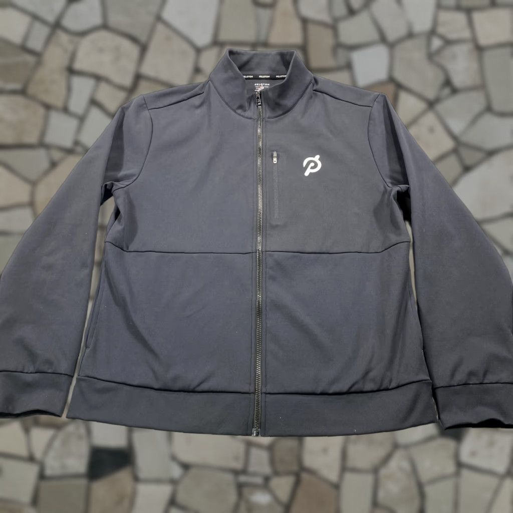 Vintage Peloton Jacket Mens Large Black Full Zip Pockets Gym Cycling Mock Neck Adult Size US L / EU 52-54 / 3 - 1 Thumbnail