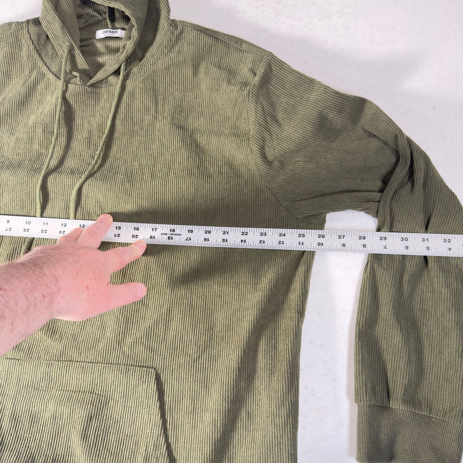 Other Coofandy Men XL Ribbed Hoodie Olive Green Pullover Casual Size US XXL / EU 58 / 5 - 7 Thumbnail