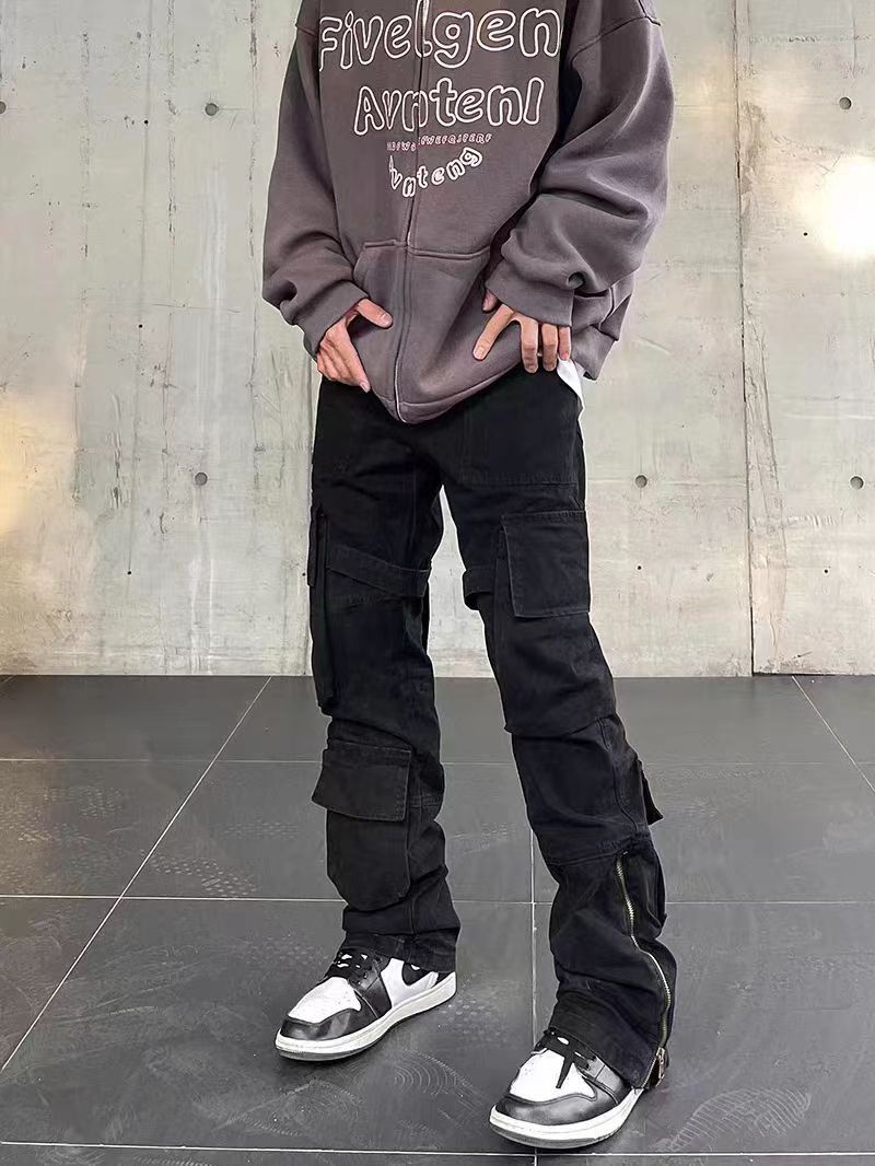 Japanese Brand × Jean High Street Style Zip Retro Black Cargo Pants Size US 30 / EU 46 - 2 Thumbnail