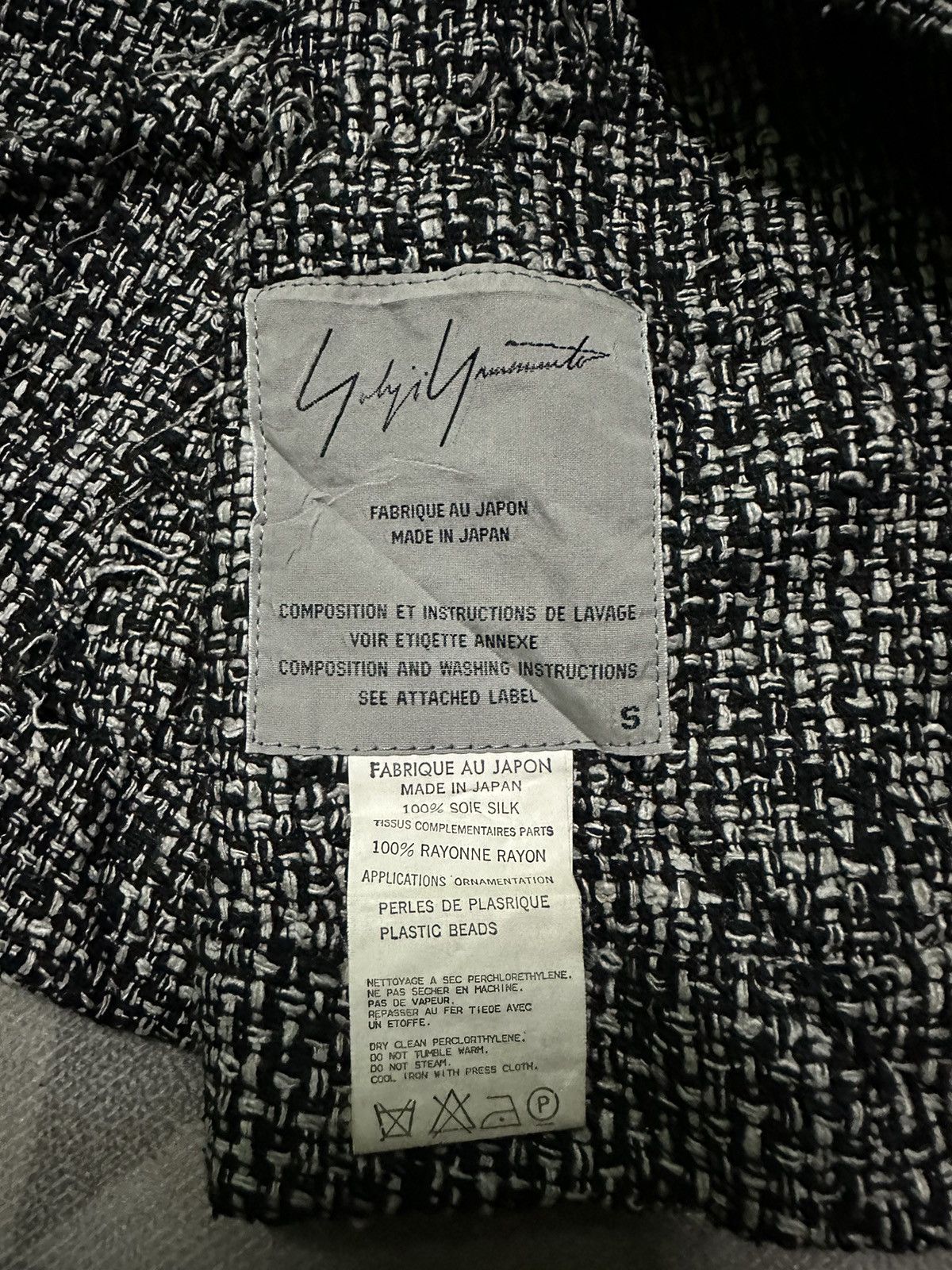 Yohji Yamamoto 🔥ARCHIVED🔥ss1997 Yohji Yamamoto signature silk tweed jacket Size S / US 4 / IT 40 - 13 Thumbnail