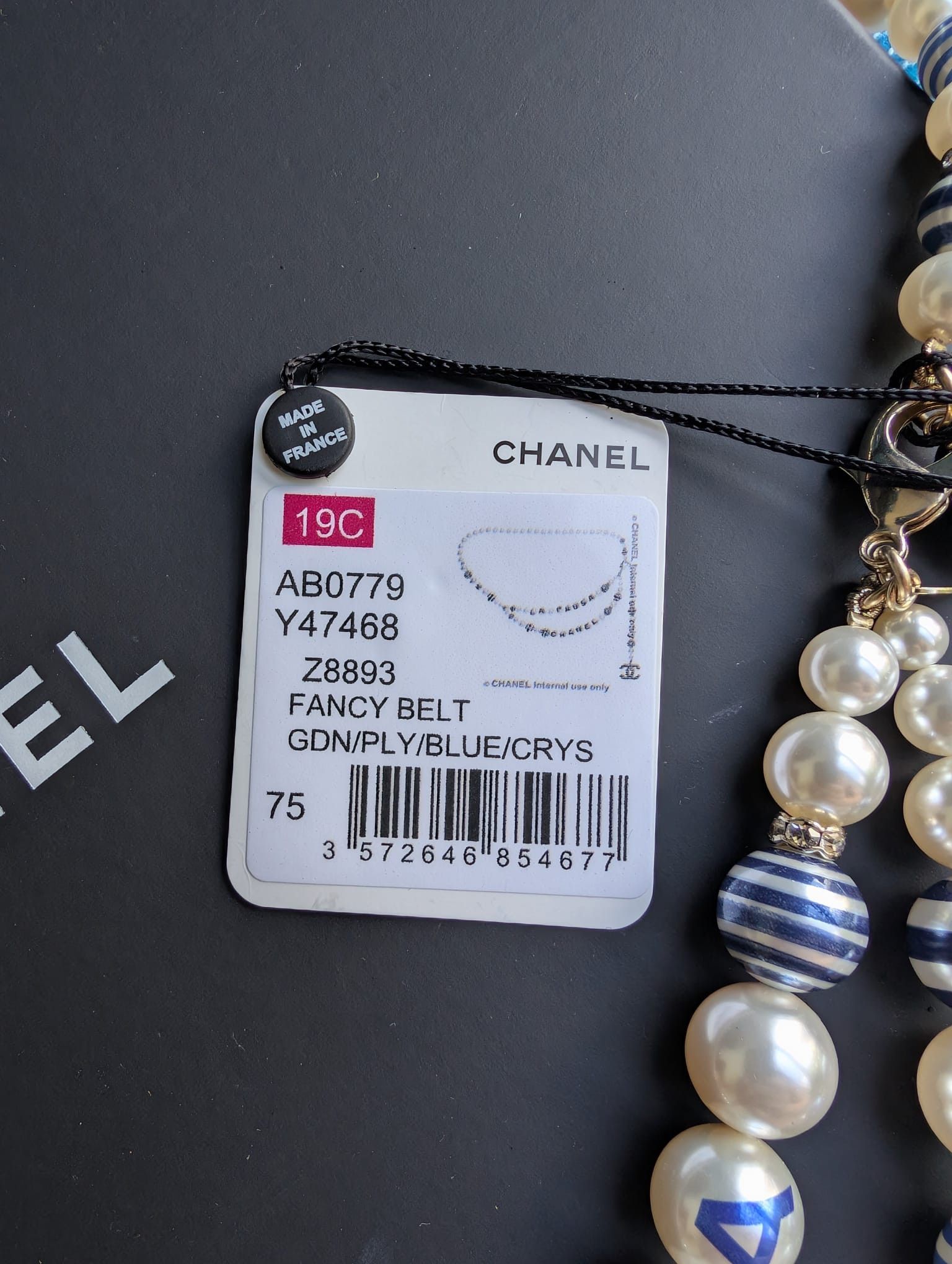 Chanel Chanel CC P19C La Pausa Pearl Logo GHW necklace belt tag Size ONE SIZE - 15 Thumbnail