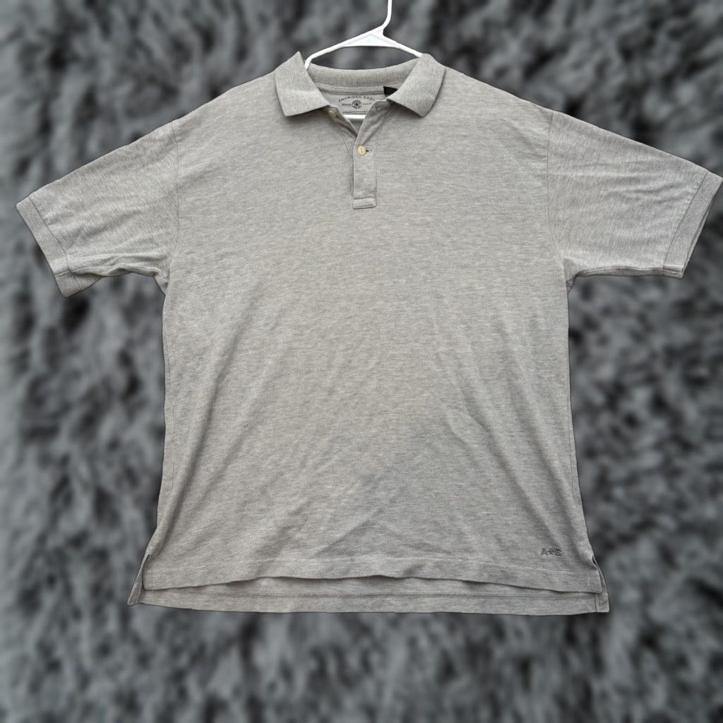 Vintage American Eagle Polo Shirt L Men Gray Solid Short Sleeve Casual Preppy Classic Office Golf Size US L / EU 52-54 / 3 - 1 Thumbnail