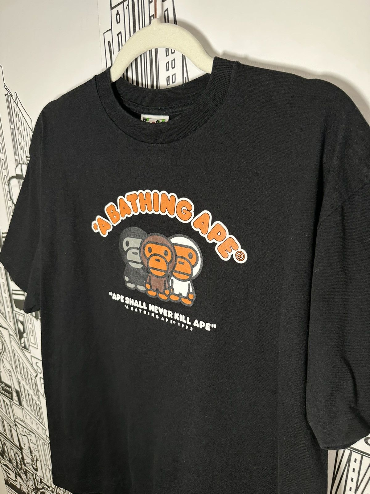Bape Bape Baby Milo Ape Shall Never Kill Ape Tee M Black/Orange Size US M / EU 48-50 / 2 - 2 Thumbnail